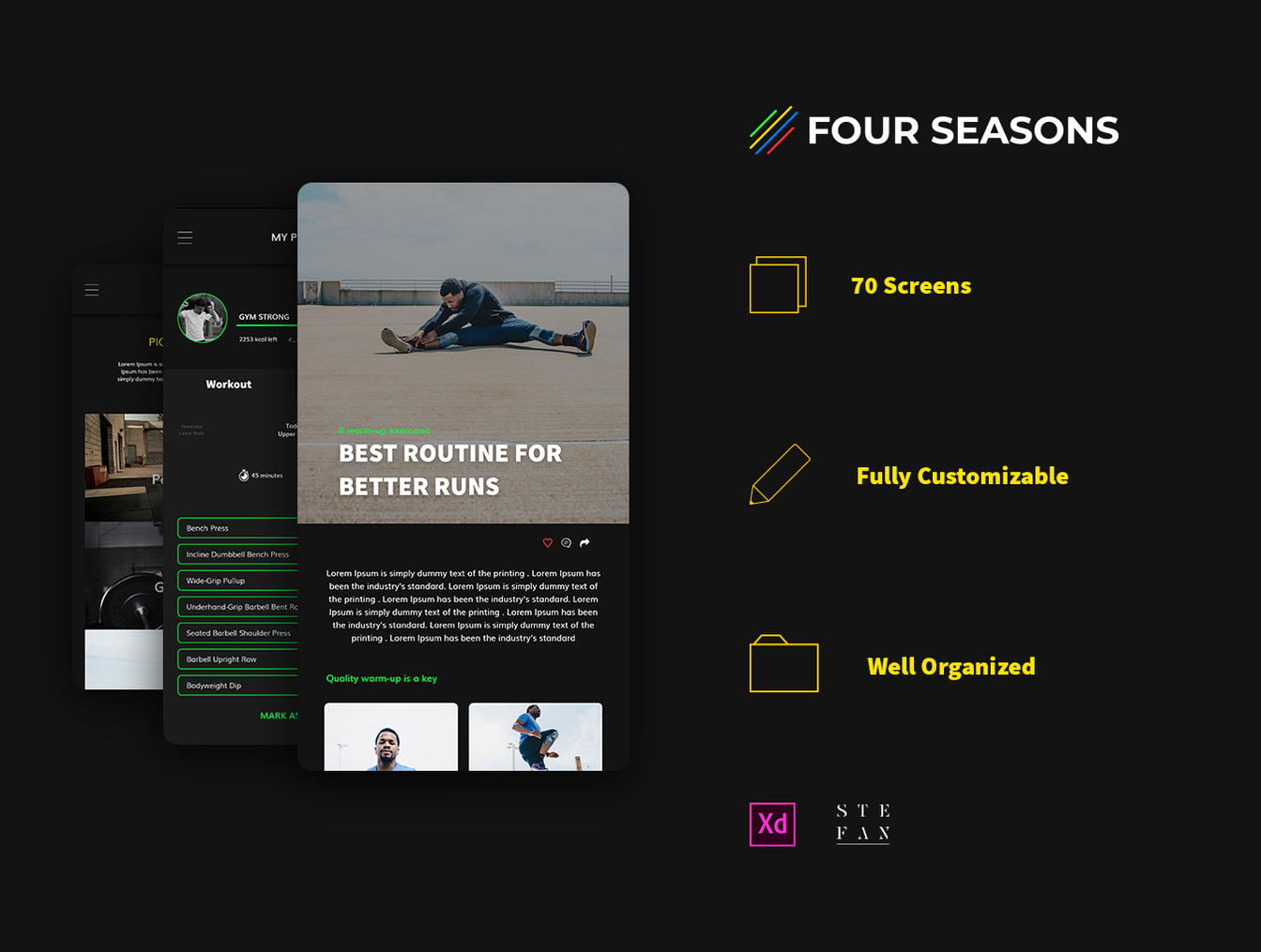 健身锻炼Android APP UI工具包 Four Seasons Android UI Kit_img_2