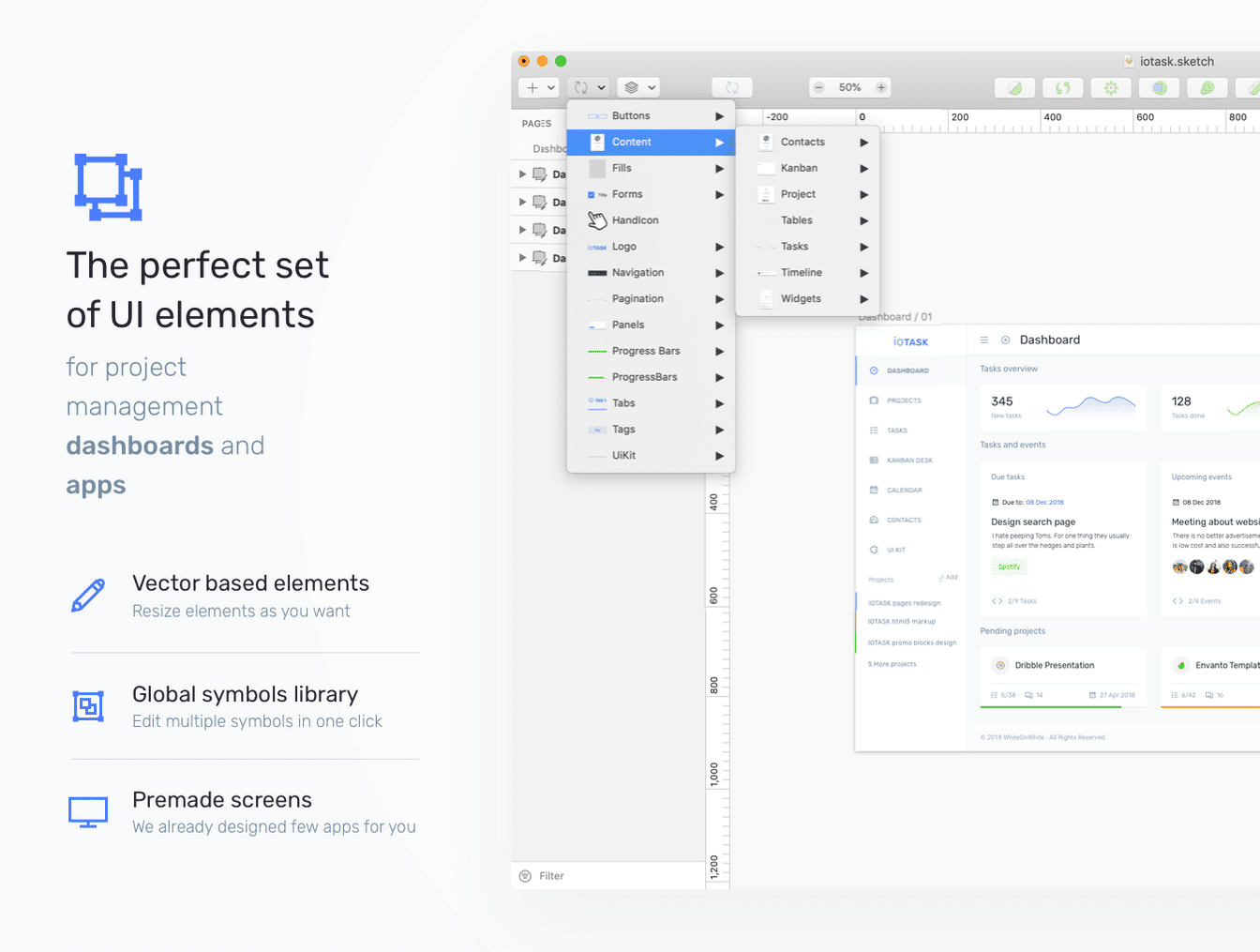 现代干净管理应用和网站的完美UI工具包 IOTASK UI Kit_img_2