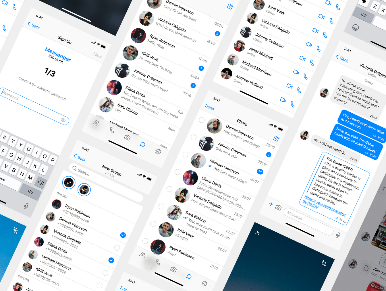 简洁漂亮的信息交流UI工具包 Messenger iOS UI Kit_img_2