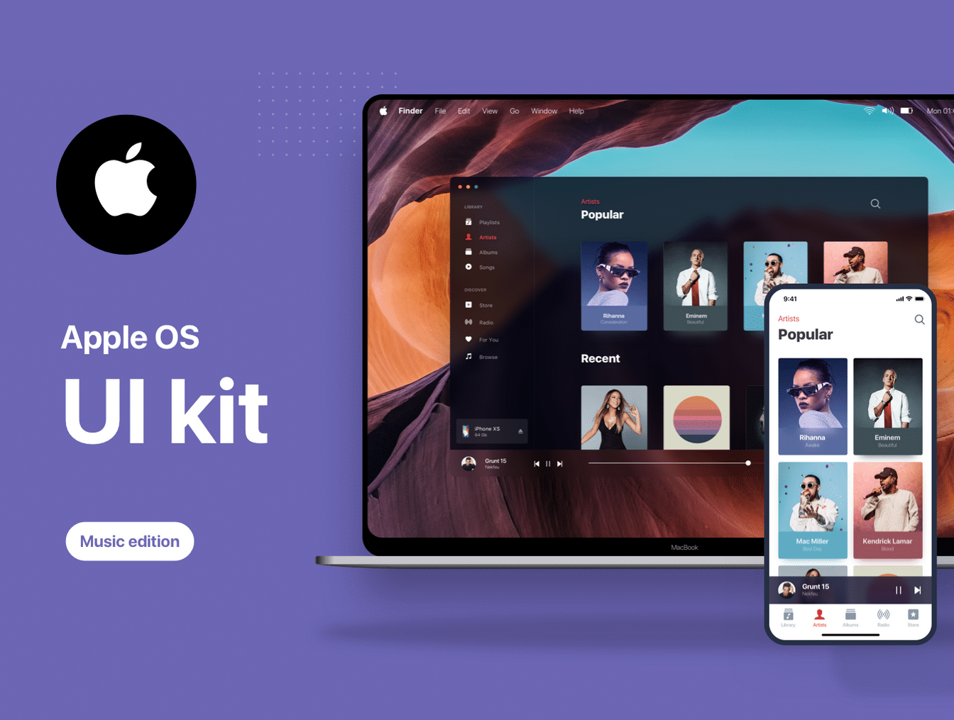 苹果系统音乐产品APP UI工具包 Music OS Future UI Kit_img_2