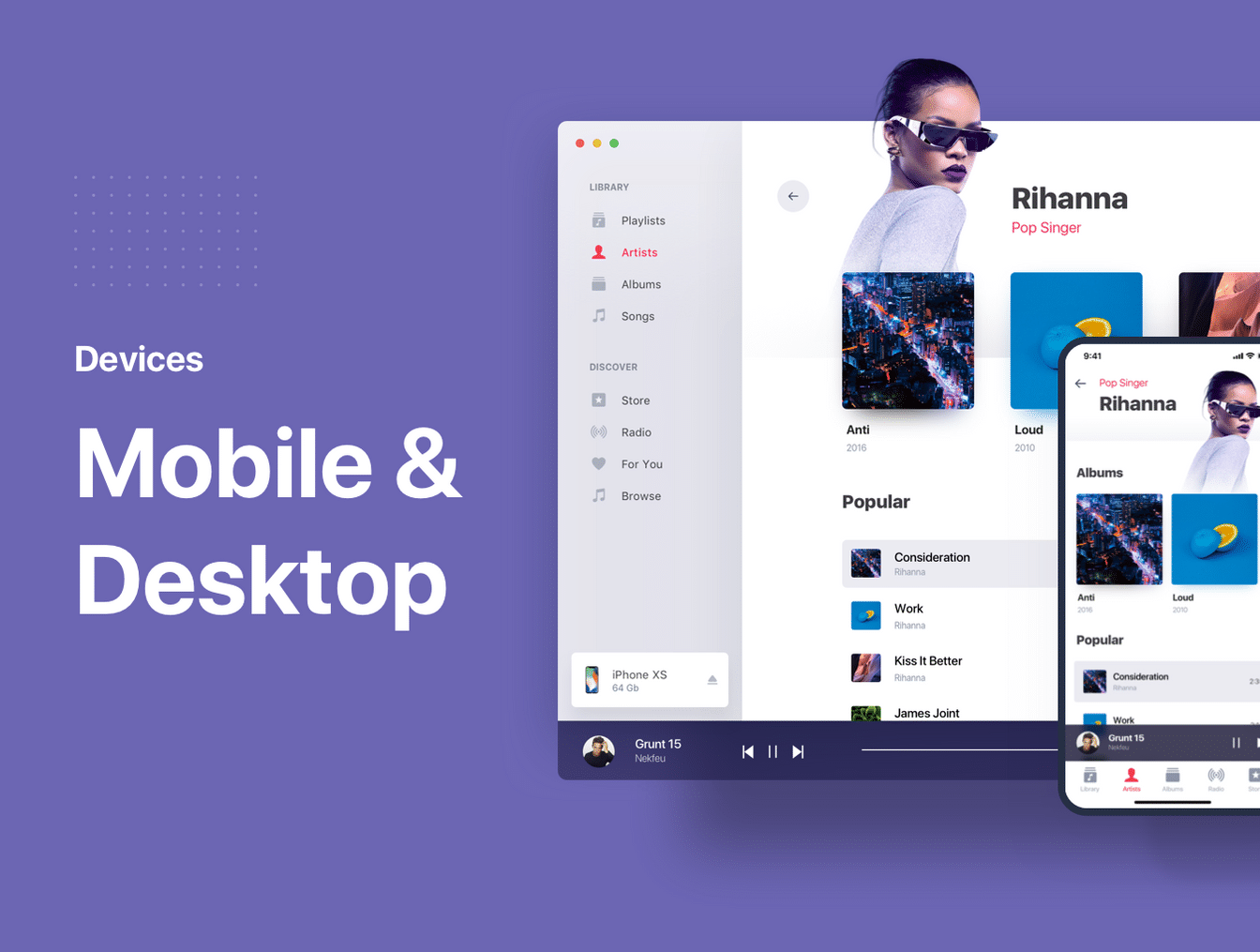 苹果系统音乐产品APP UI工具包 Music OS Future UI Kit_img_2