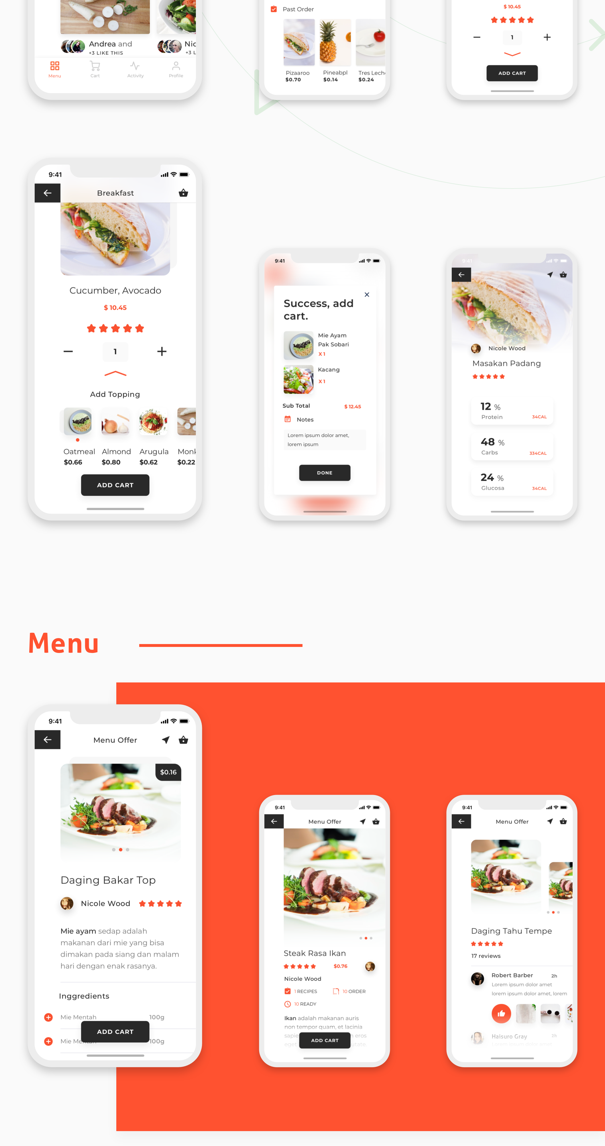 高级餐厅食品外卖APP UI工具包 Bakar UI Kit_img_2