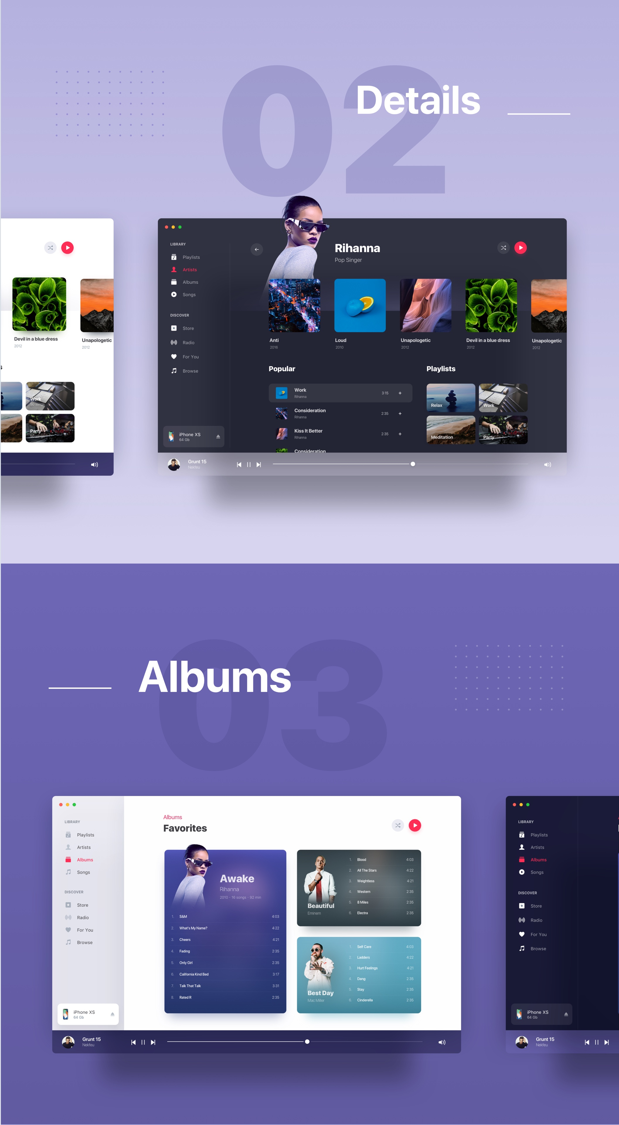 苹果系统音乐产品APP UI工具包 Music OS Future UI Kit_img_2