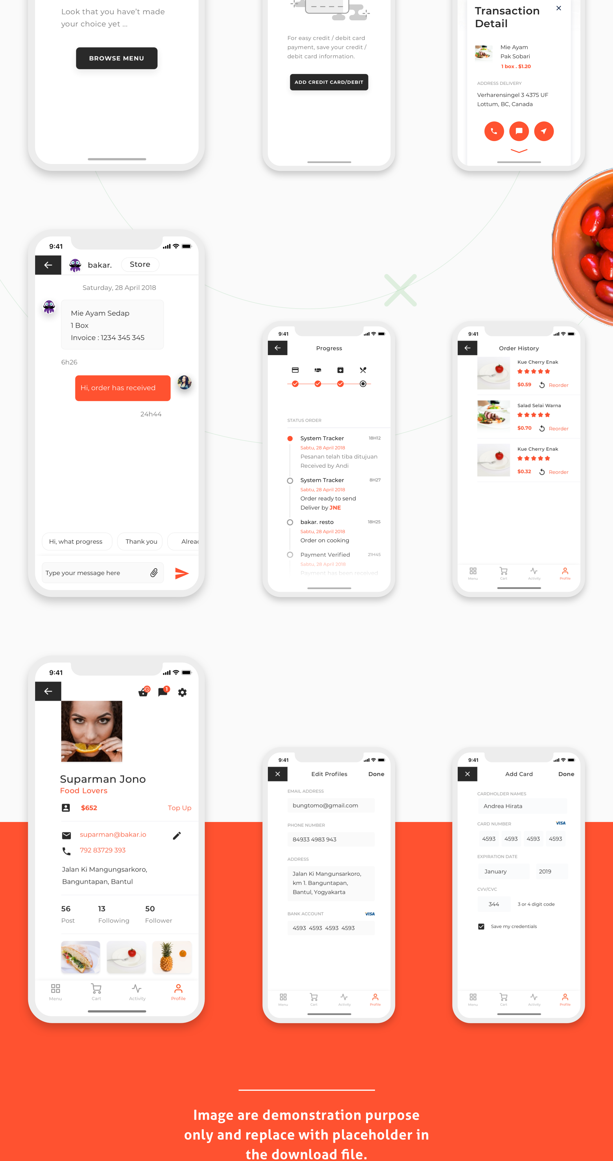 高级餐厅食品外卖APP UI工具包 Bakar UI Kit_img_2