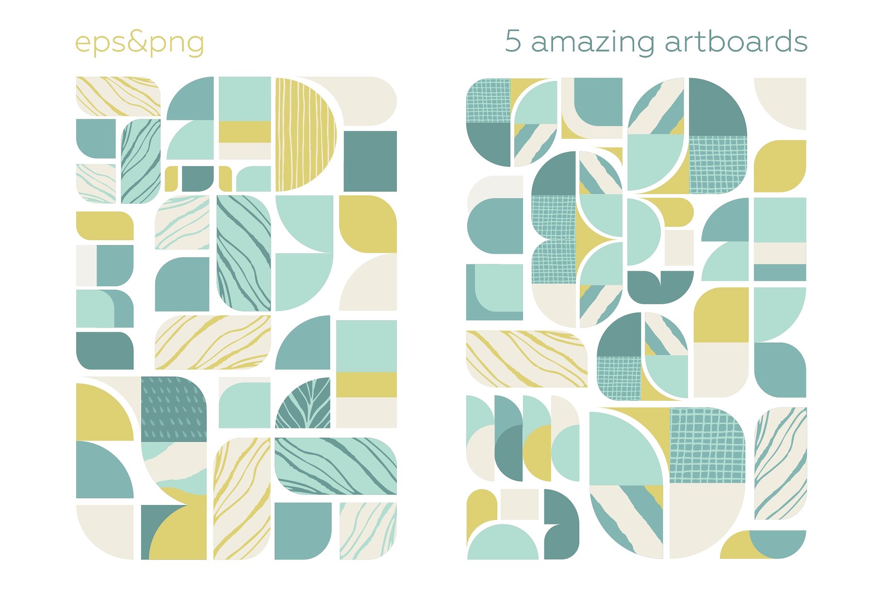 复古和优雅的矢量几何图案合集 Vintage Geometry Patterns Collection_img_2