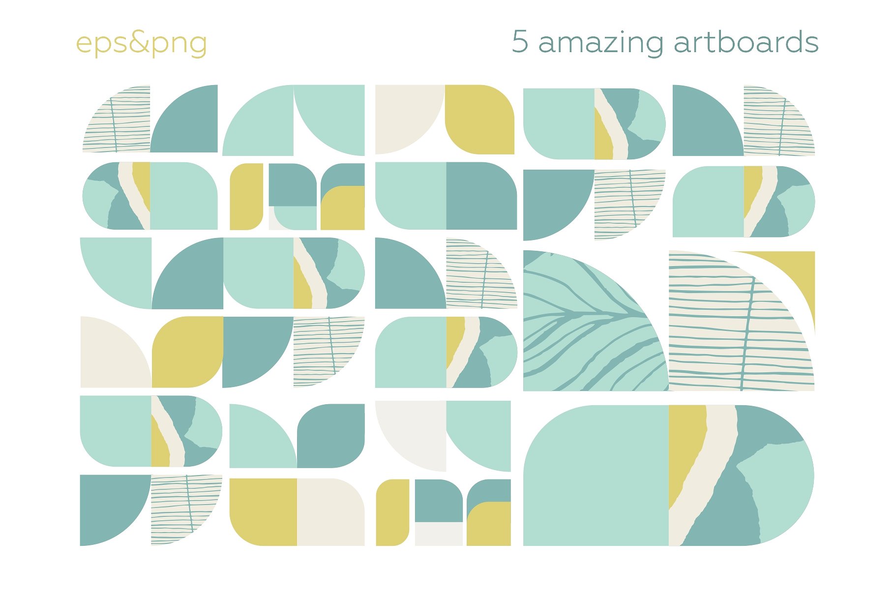 复古和优雅的矢量几何图案合集 Vintage Geometry Patterns Collection_img_2