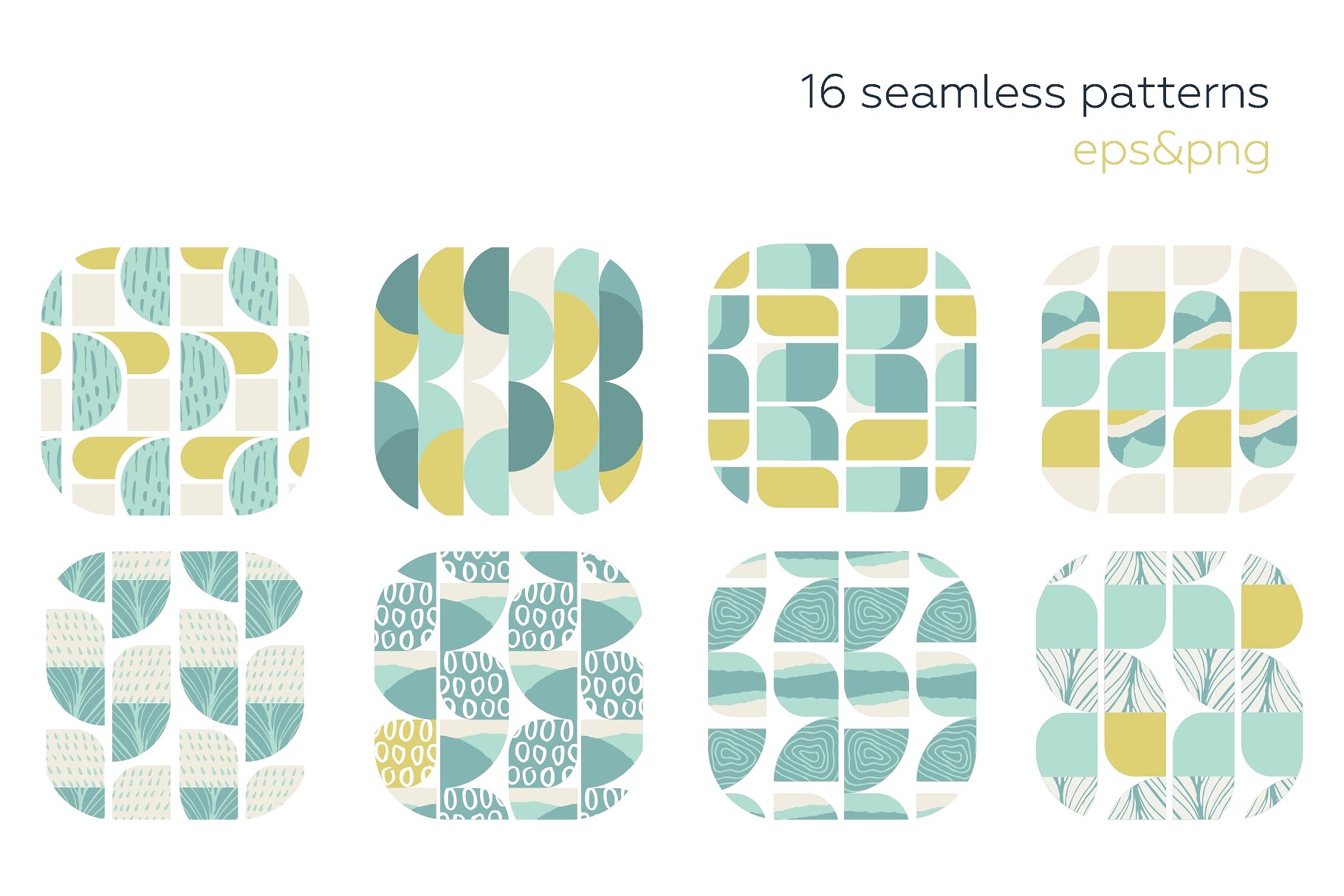 复古和优雅的矢量几何图案合集 Vintage Geometry Patterns Collection_img_2