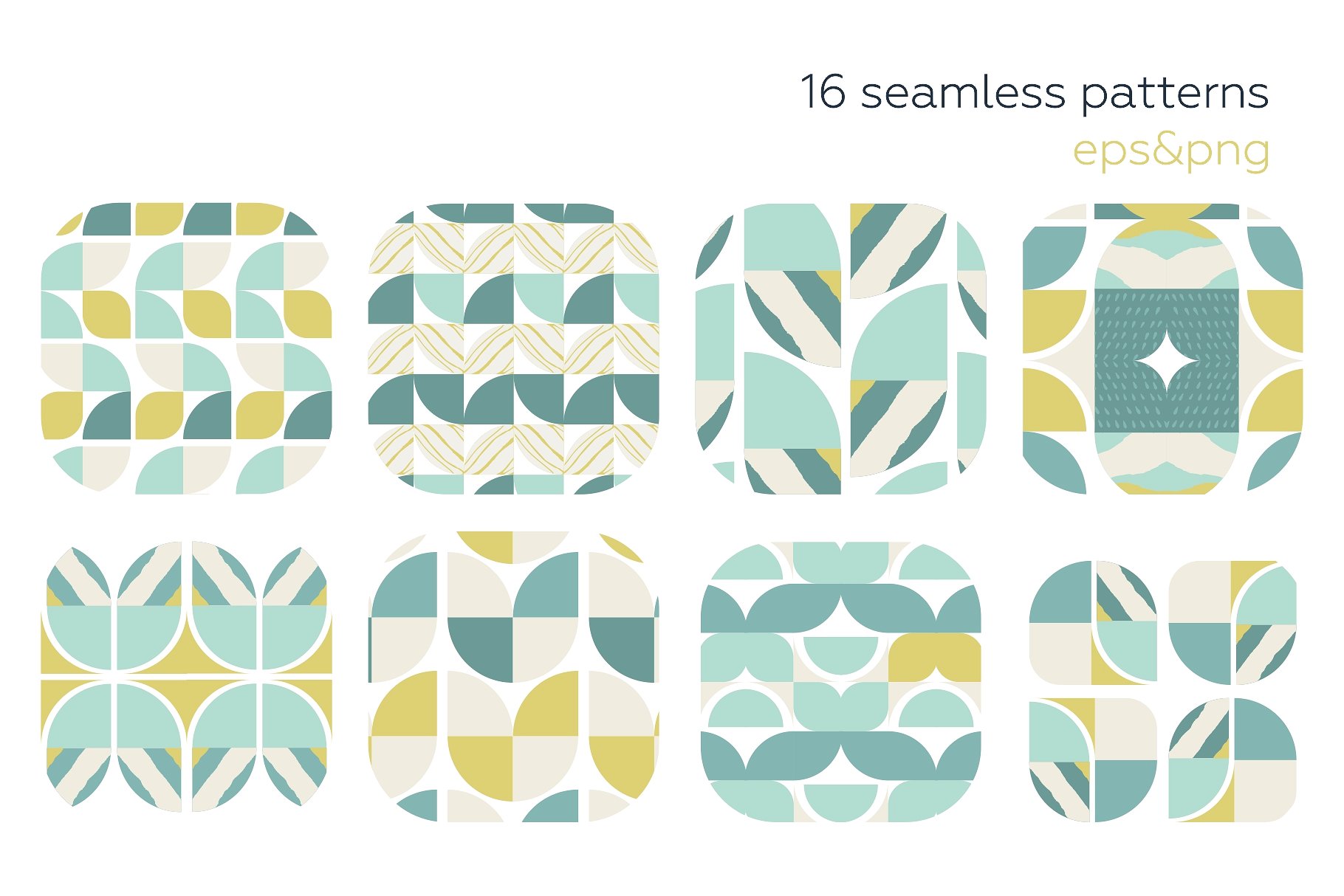 复古和优雅的矢量几何图案合集 Vintage Geometry Patterns Collection_img_2