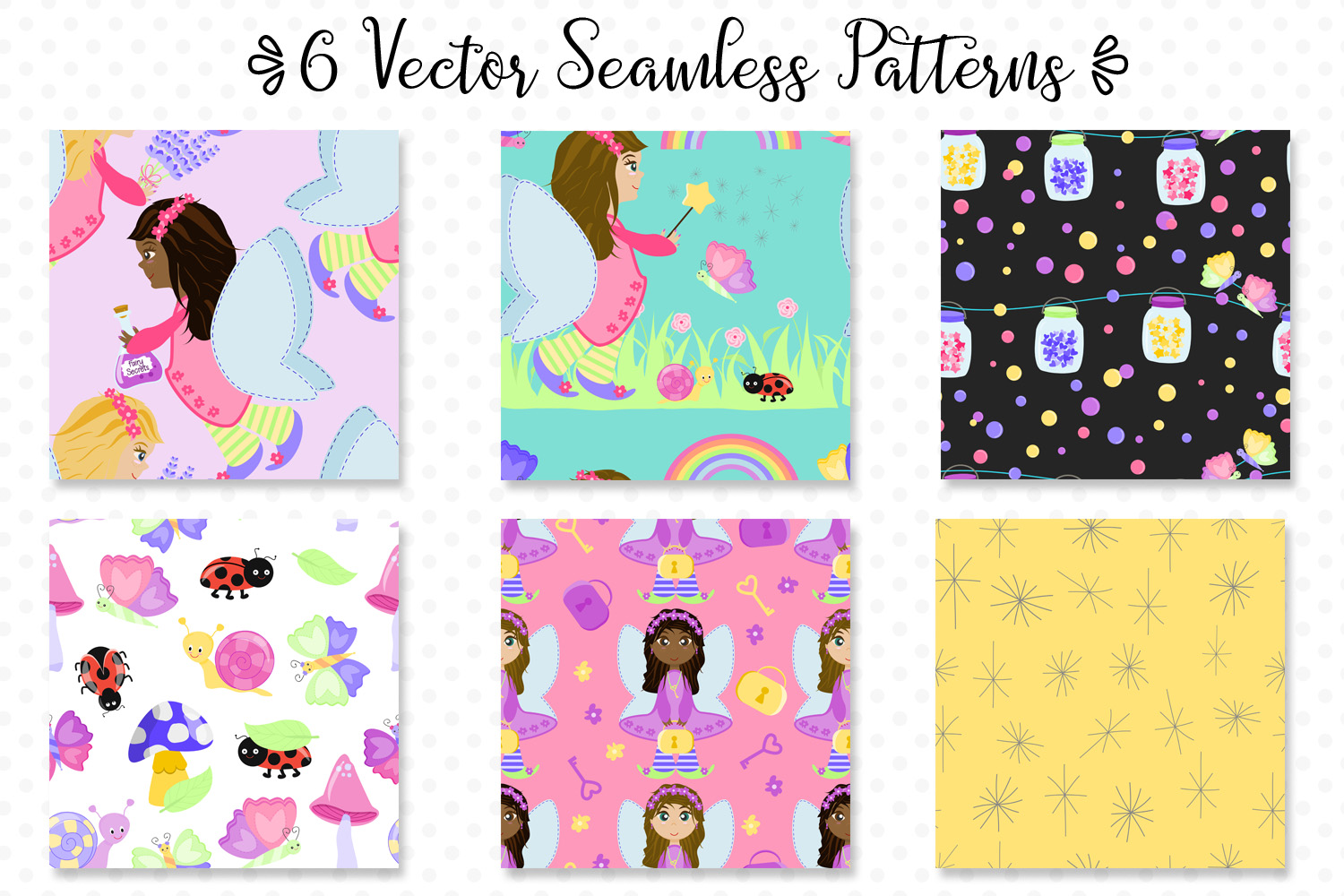 手绘神秘童话图形和模式 Fairy Secrets Graphics and Patterns_img_2