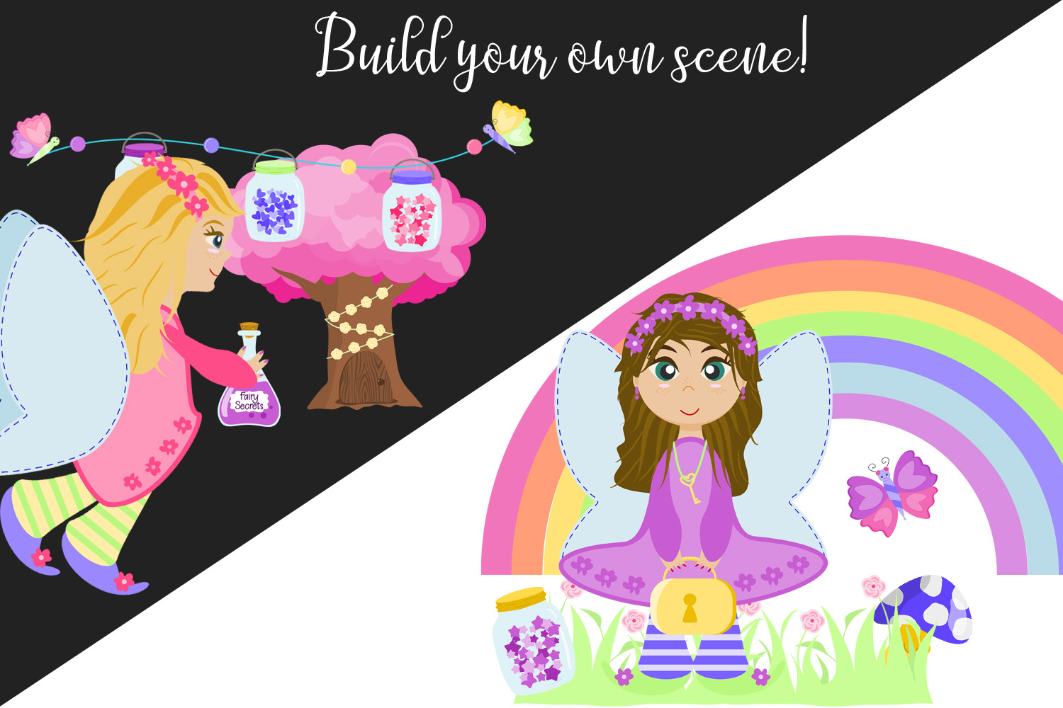 手绘神秘童话图形和模式 Fairy Secrets Graphics and Patterns_img_2