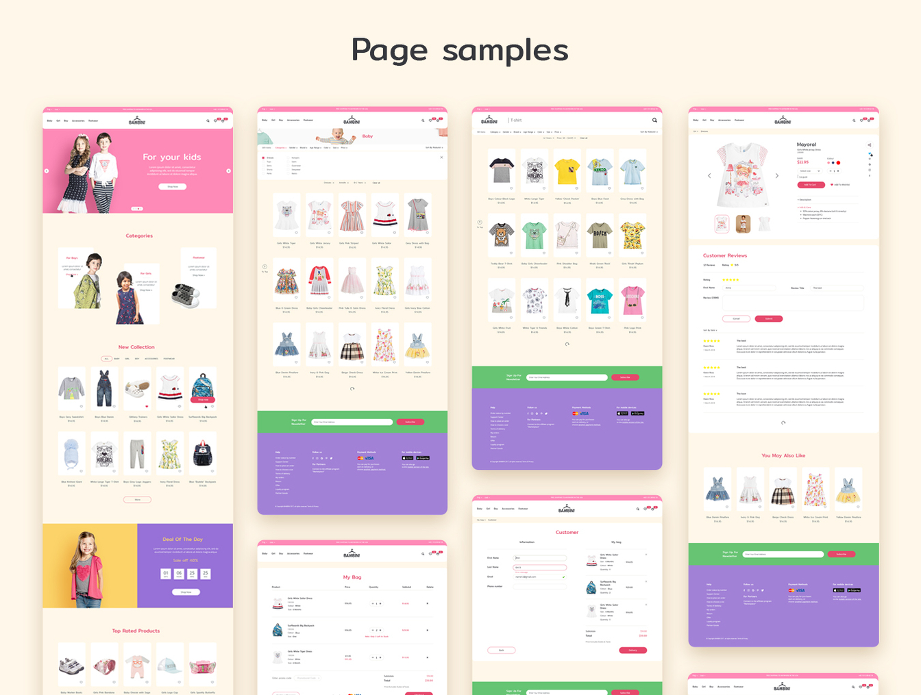 儿童和青少年服装Web UI套件 Bambini Web UI Kit_img_2