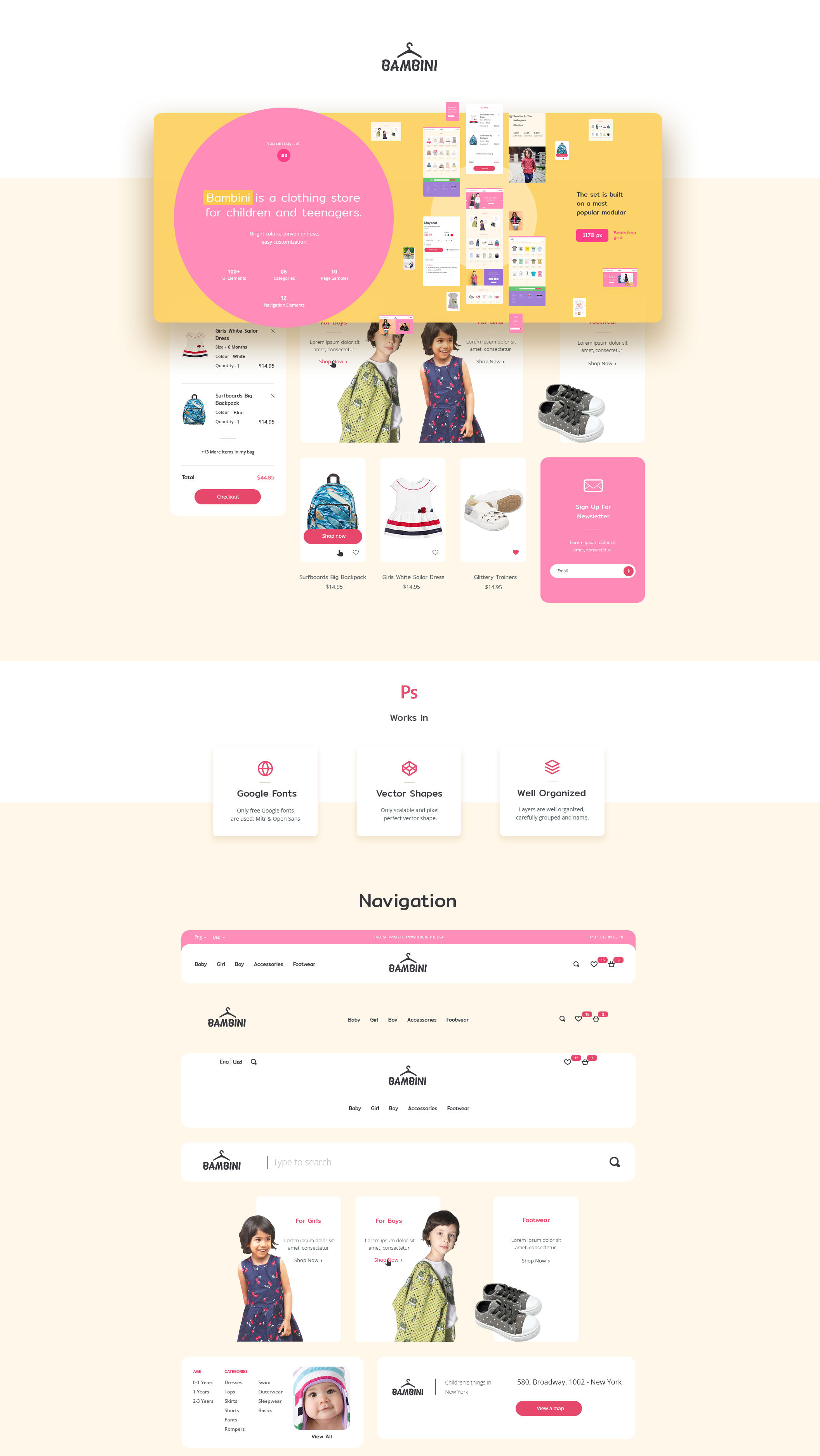 儿童和青少年服装Web UI套件 Bambini Web UI Kit_img_2