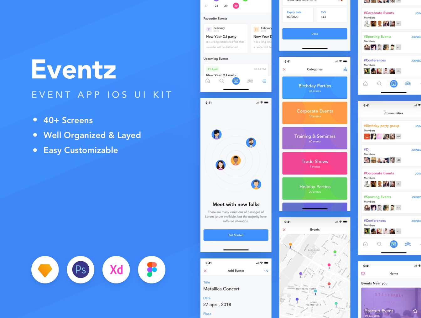 学校社交交友APP UI套件 Eventz iOS UI Kit_img_2