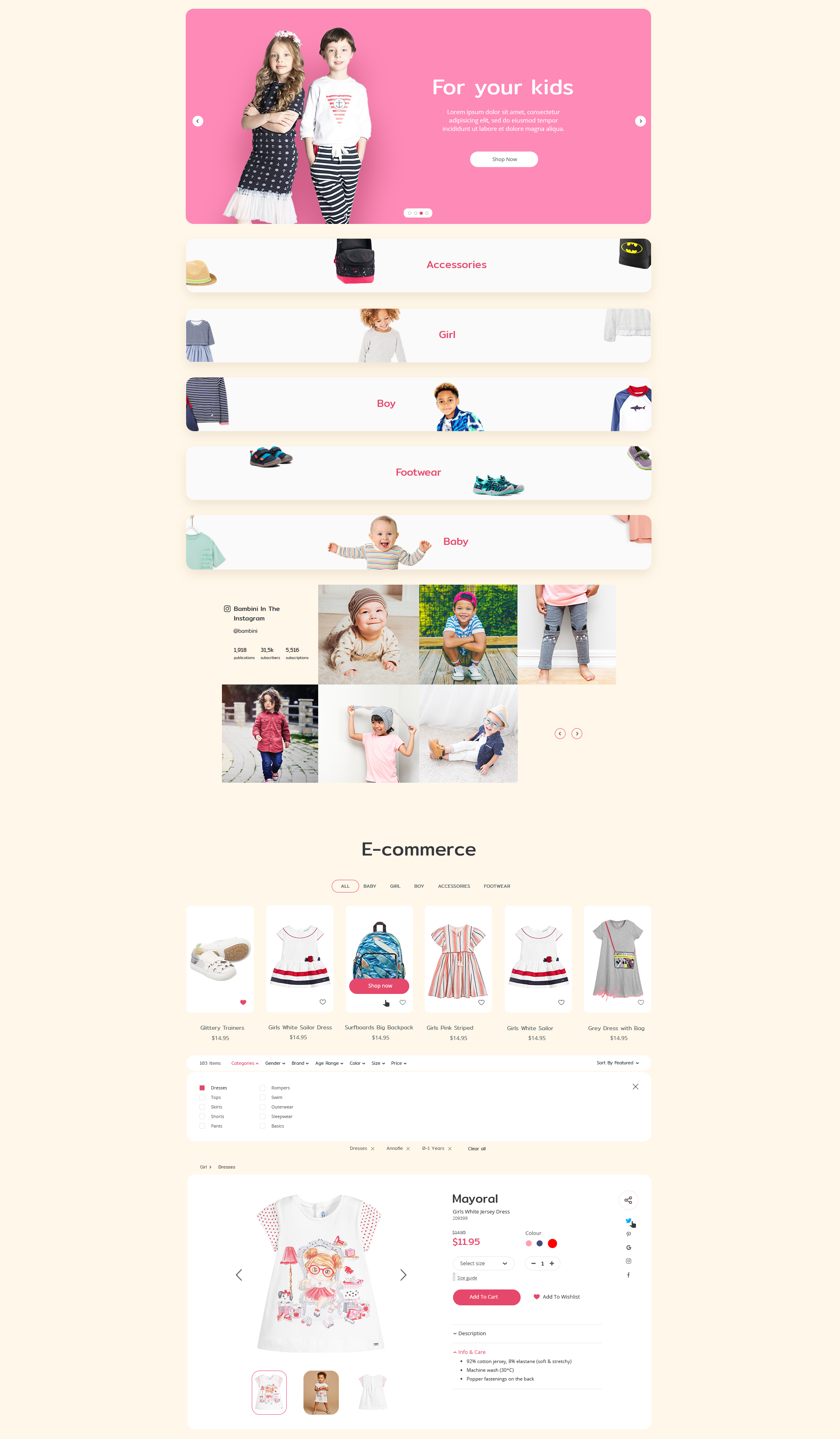 儿童和青少年服装Web UI套件 Bambini Web UI Kit_img_2