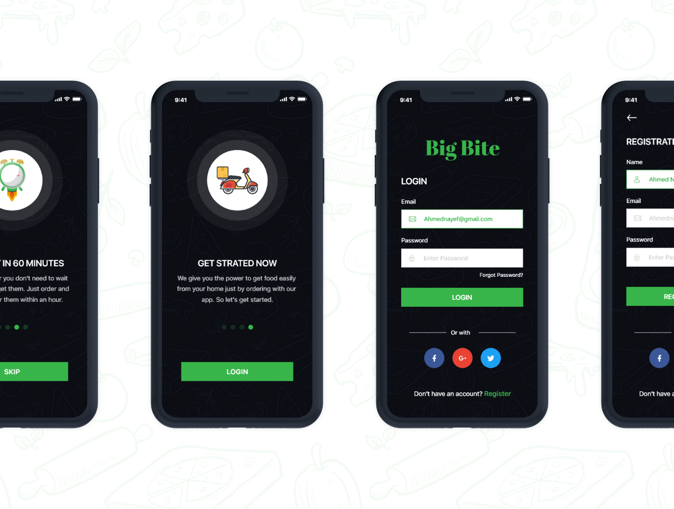 绿色外卖订餐APP UI工具包 Big Bite iOS UI Kit_img_2