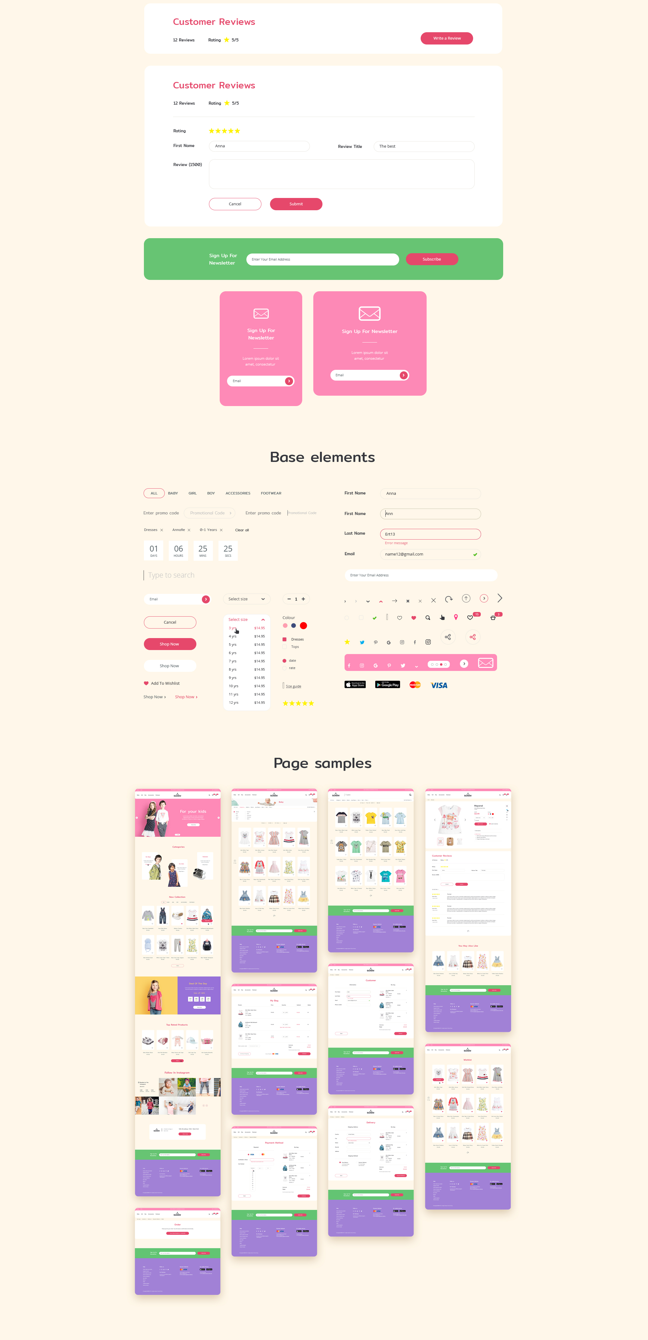 儿童和青少年服装Web UI套件 Bambini Web UI Kit_img_2