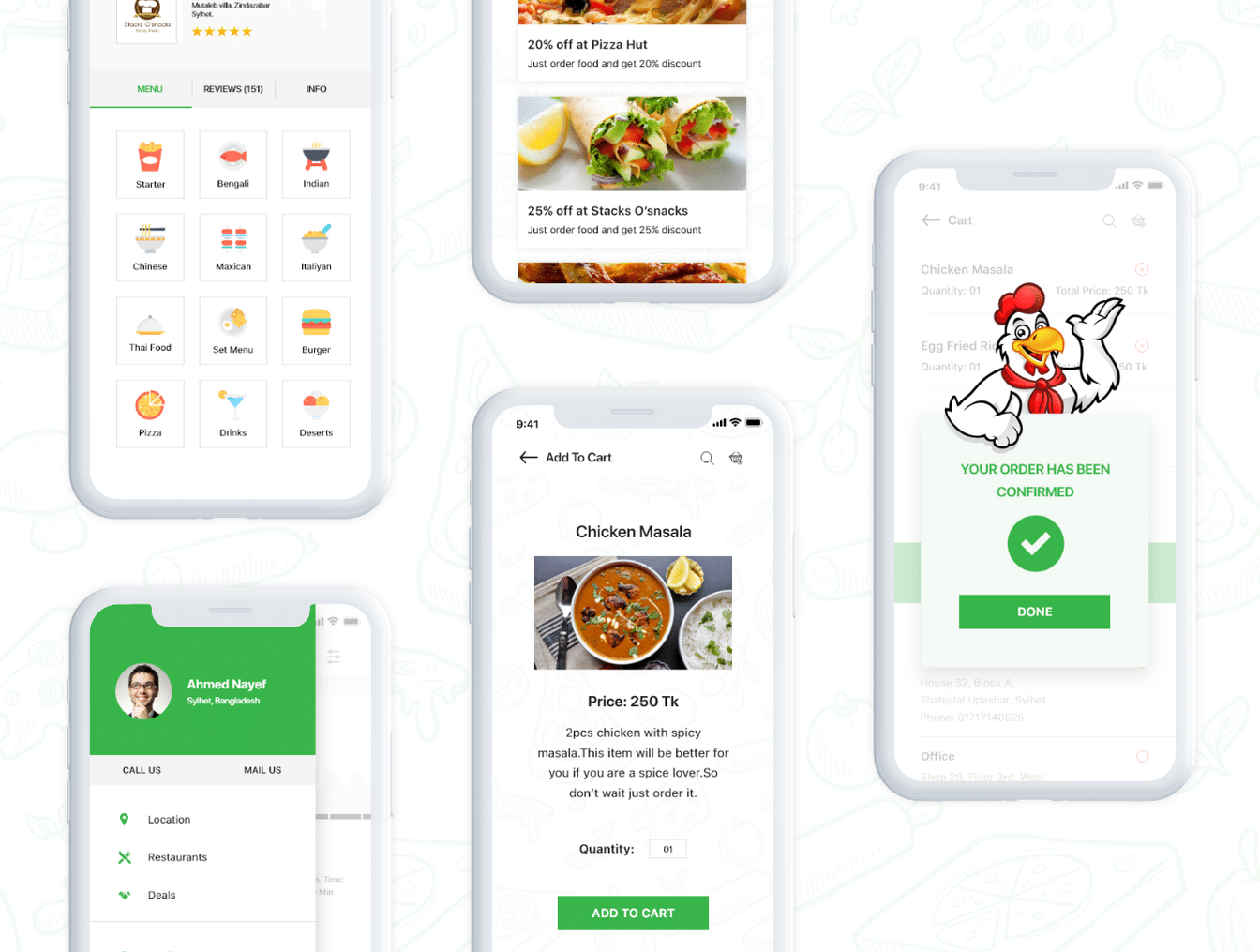 绿色外卖订餐APP UI工具包 Big Bite iOS UI Kit_img_2