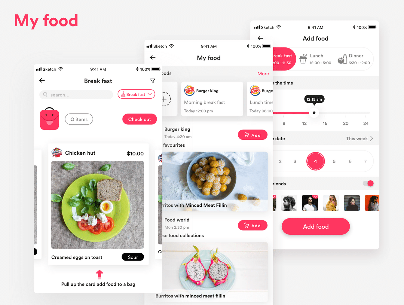 暖色系高品质食物外卖APP UI工具包 FOODSO UI Kit_img_2