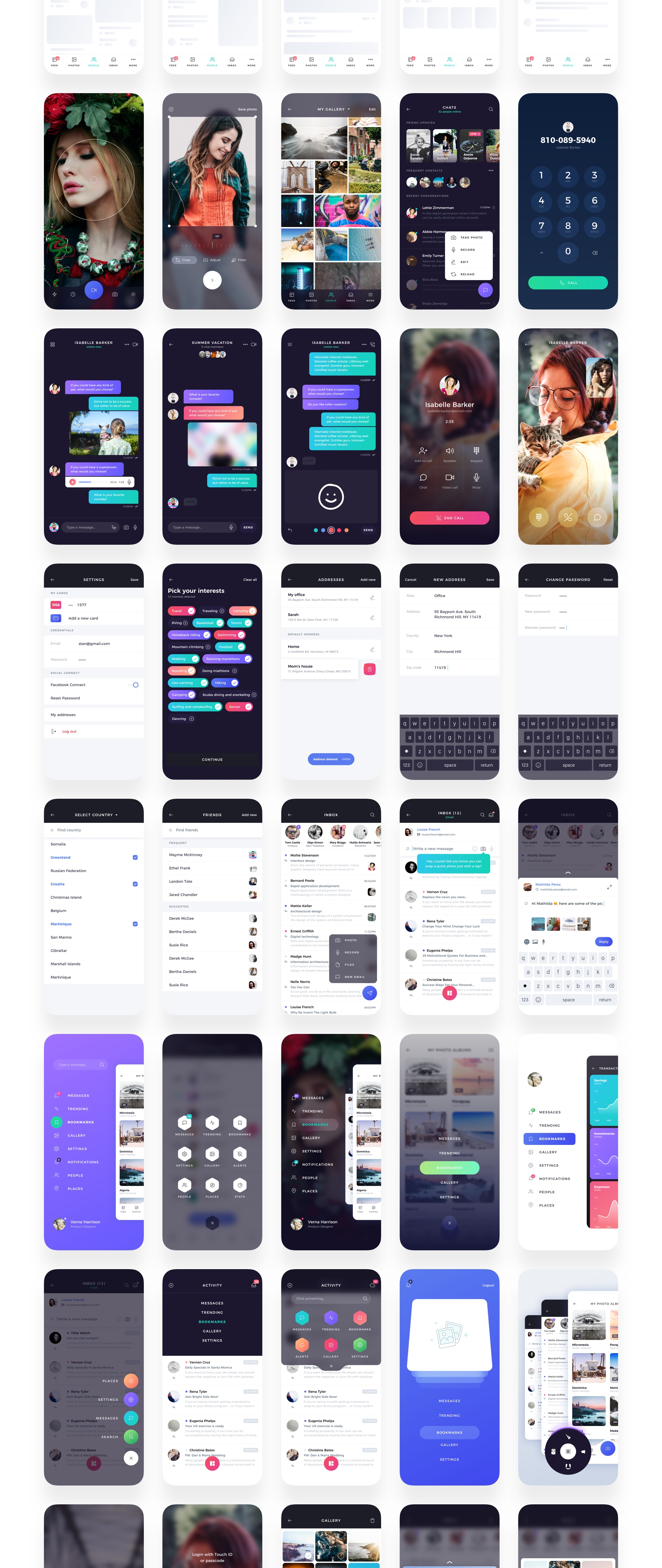 炫酷的社交媒体手机APP UI工具包 Atro Mobile UI Kit_img_2