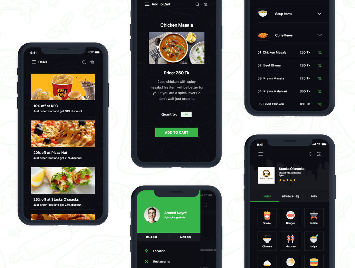 绿色外卖订餐APP UI工具包 Big Bite iOS UI Kit_img_2