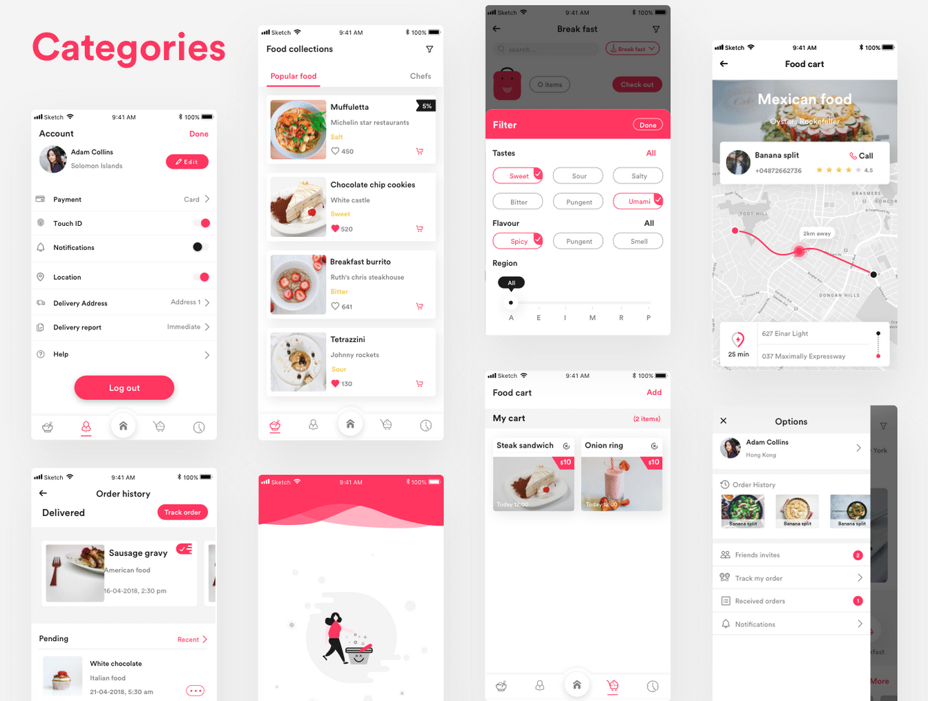 暖色系高品质食物外卖APP UI工具包 FOODSO UI Kit_img_2