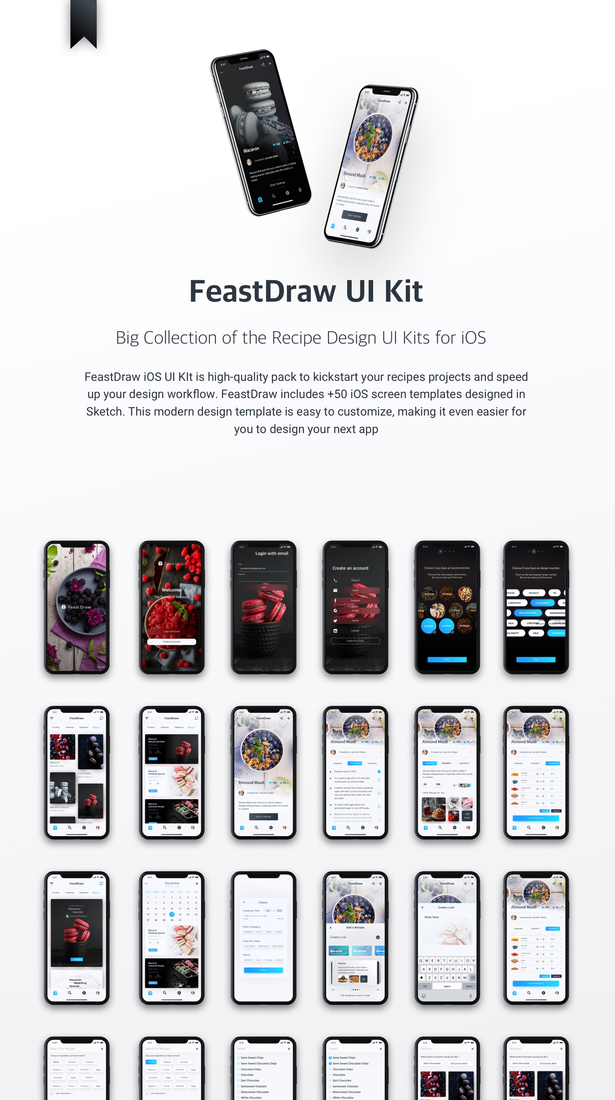 高品质甜点iOS APP UI工具包 FeastDraw UI Kit_img_2