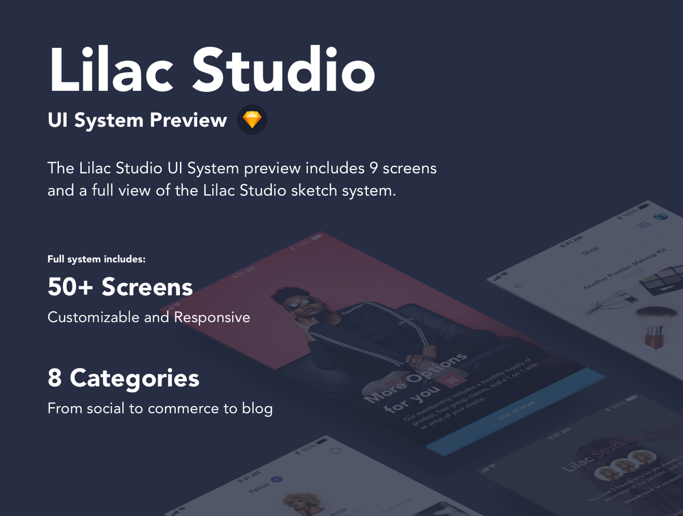 社交媒体博客APP UI工具包 Lilac Studio UI System_img_2