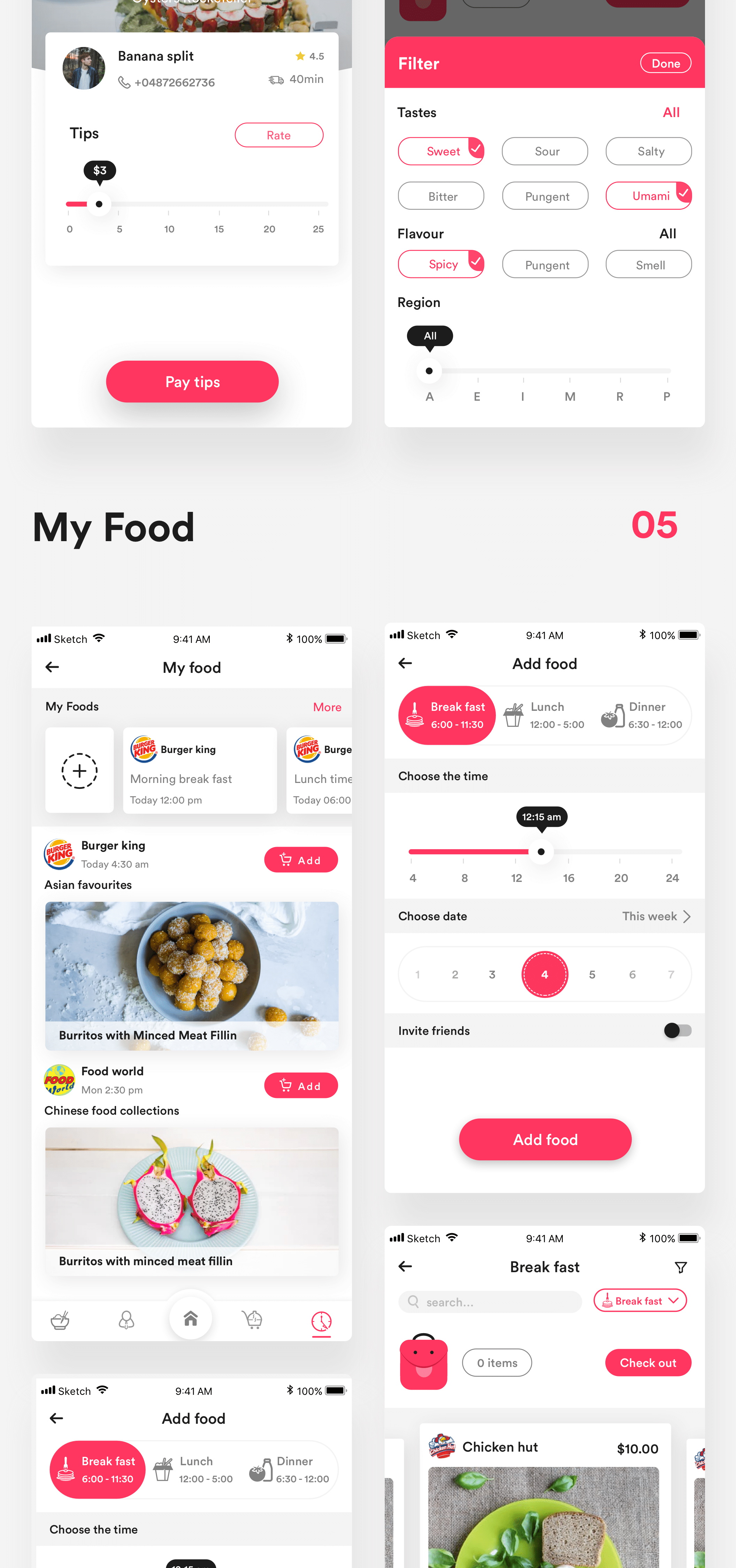 暖色系高品质食物外卖APP UI工具包 FOODSO UI Kit_img_2