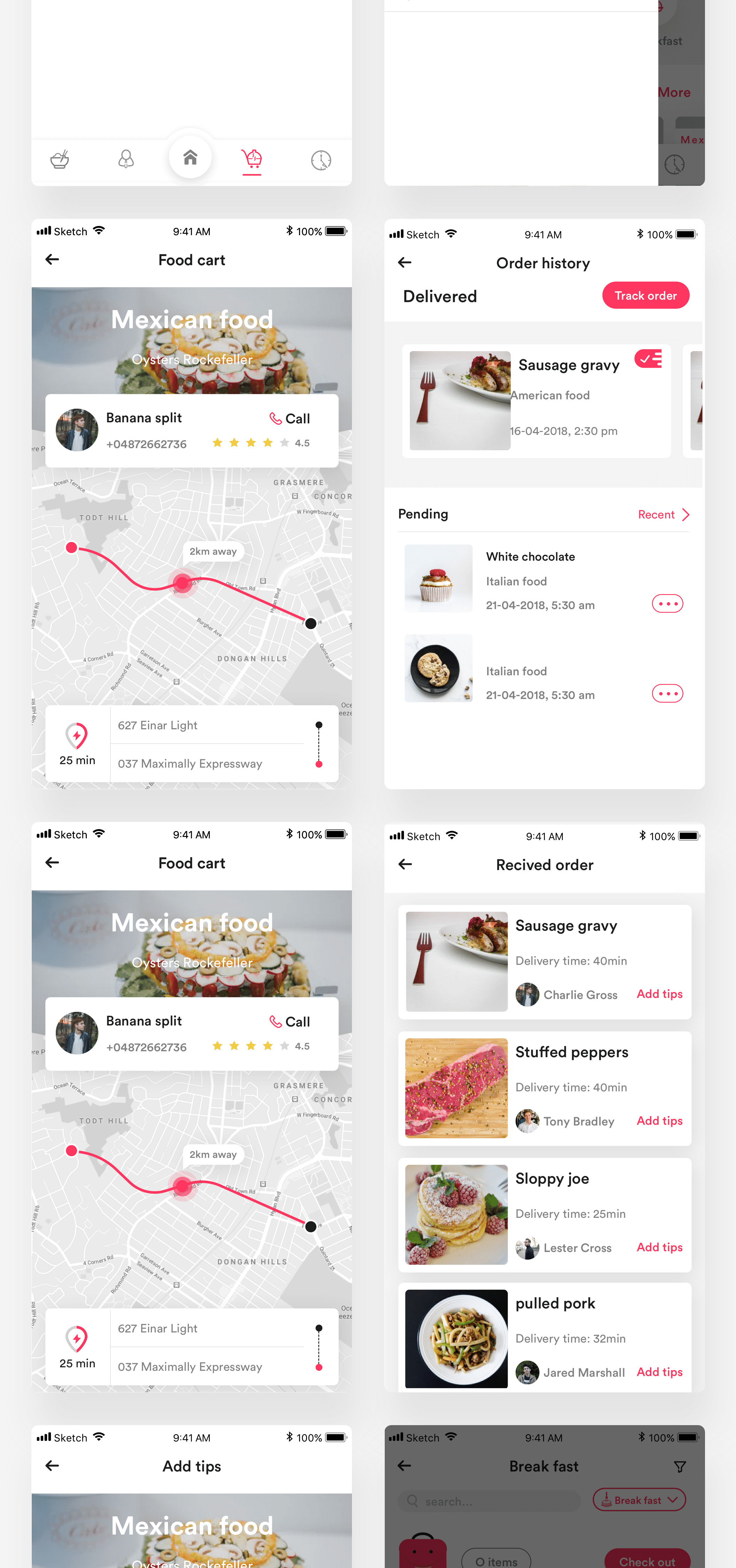 暖色系高品质食物外卖APP UI工具包 FOODSO UI Kit_img_2