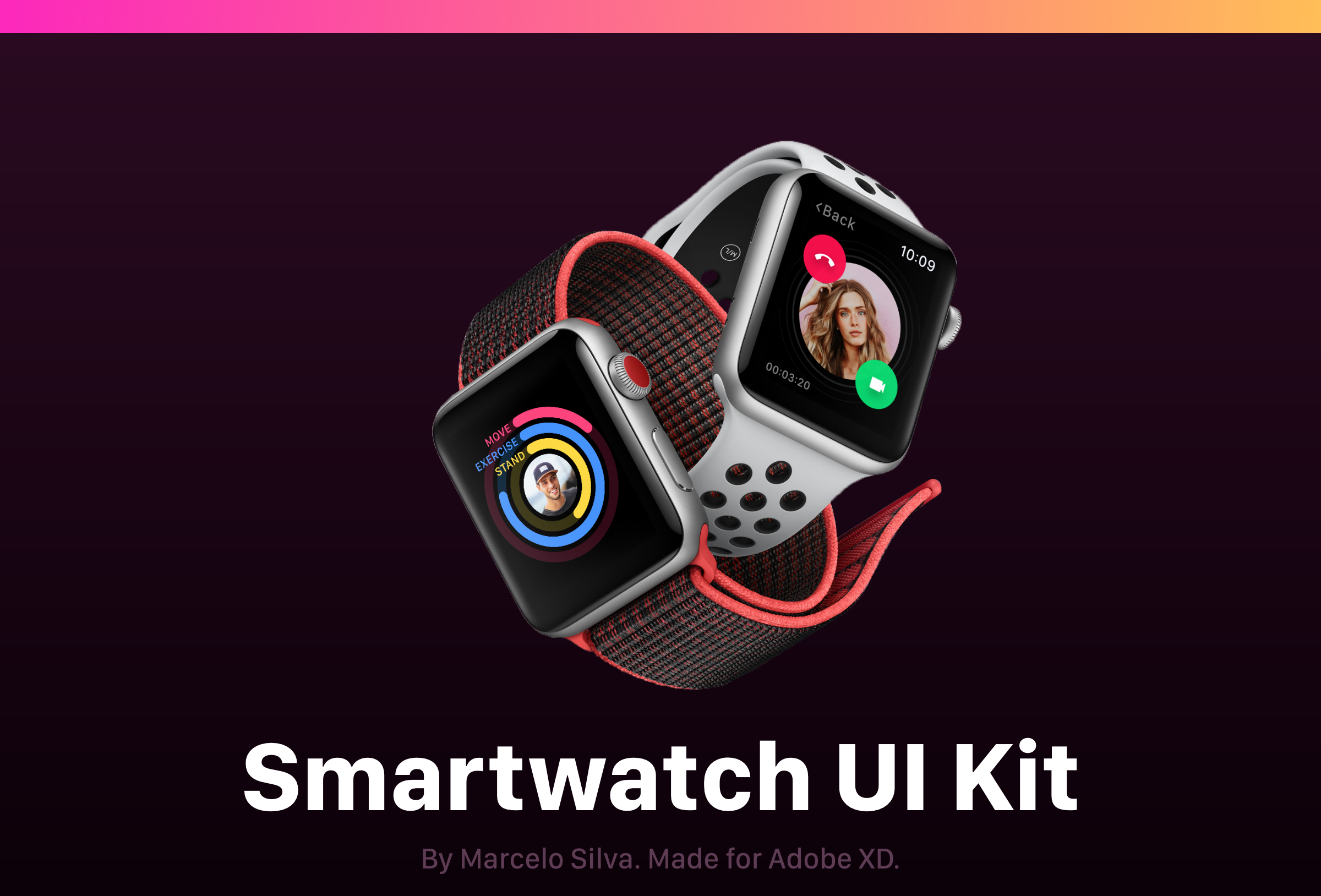 的超级炫酷Smartwatch UI工具包 Super Cool Smartwatch UI Kit_img_2