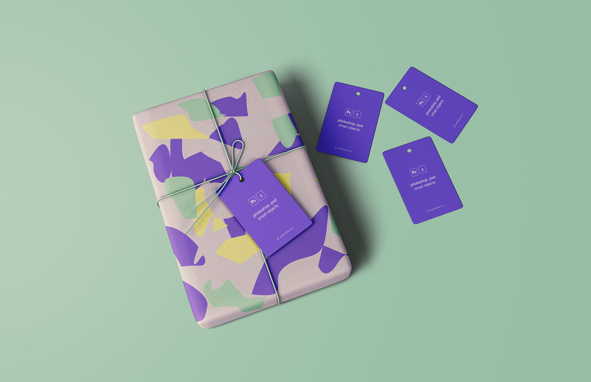 礼品包装封面&标签样机 Wrapped Gift Mockup_img_2