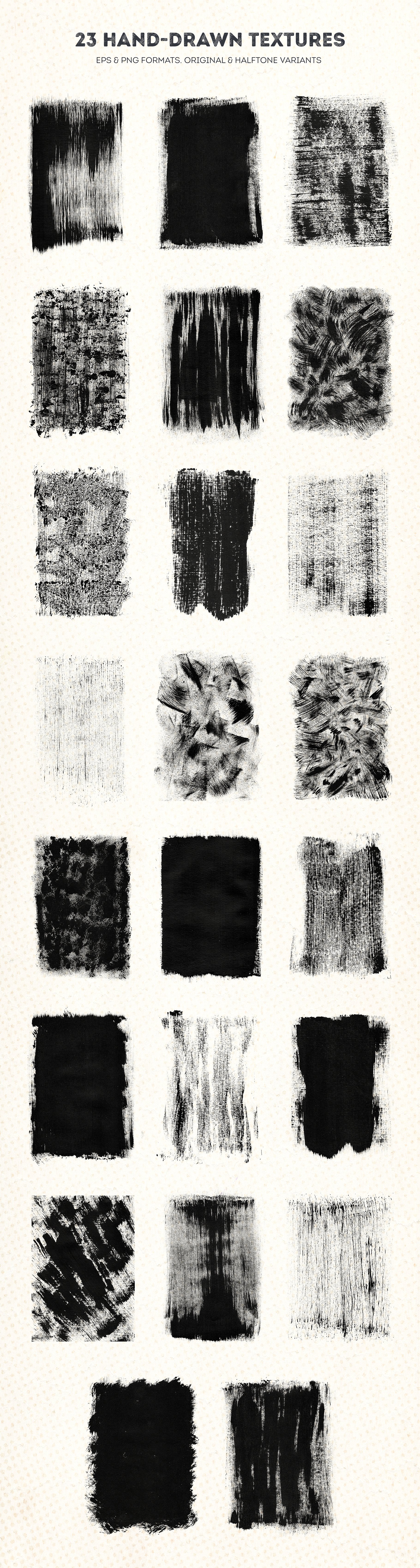 手绘黑色粗糙油漆油墨印刷纹理集合 Blackview Grunge Textures Collection_img_2