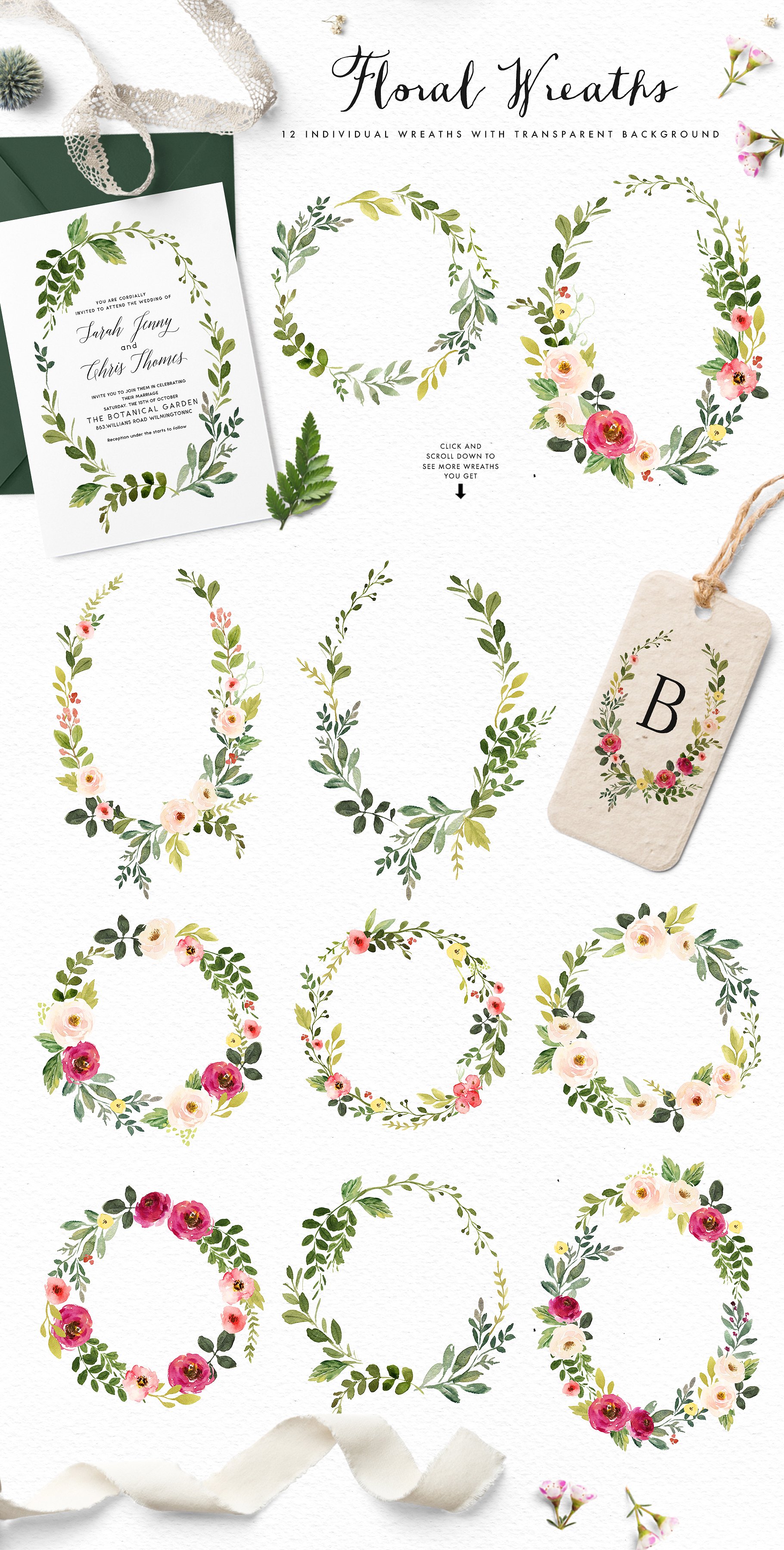 蓬勃活力的春天水彩插画集合 Vigorous Spring Graphic Design Set_img_2