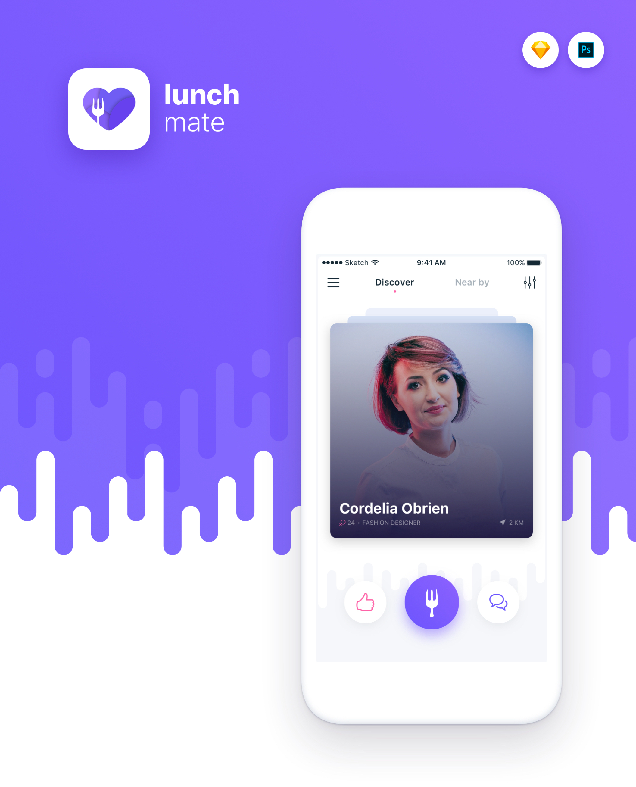 午餐约会社交APP UI工具包 Lunchmate Dating UI Kit_img_2