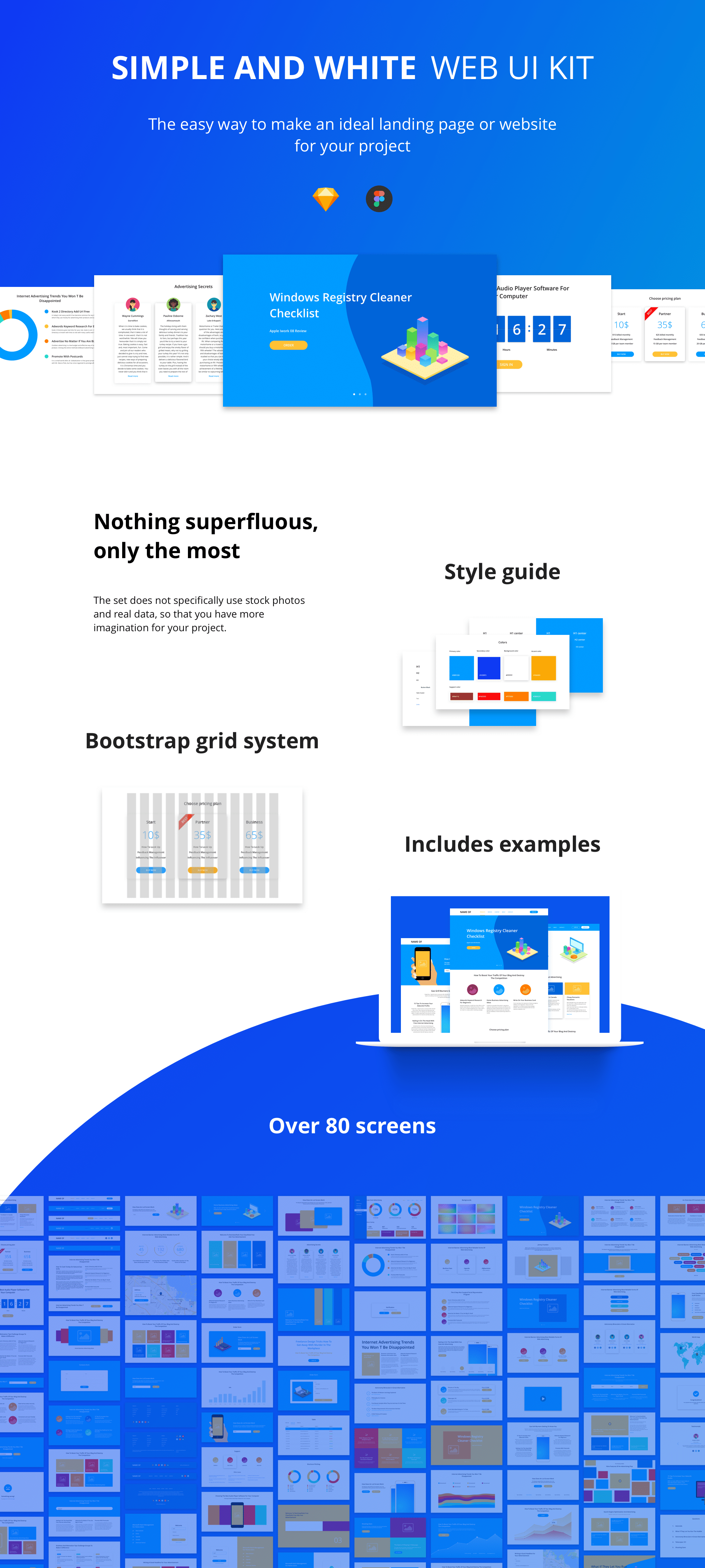 简洁的白色Web UI套件 Simple & White UI Kit_img_2