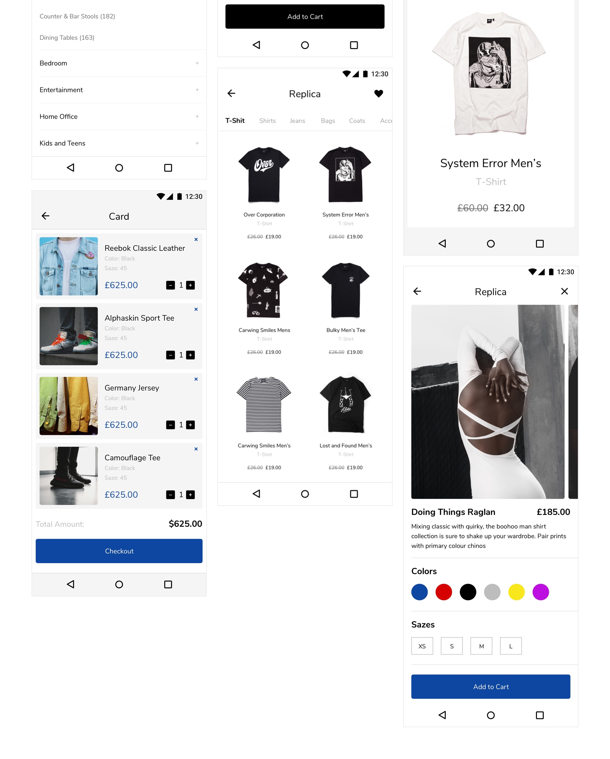 高质量安卓智能手机服装&社交UI工具包 Replica Android UI Kit_img_2