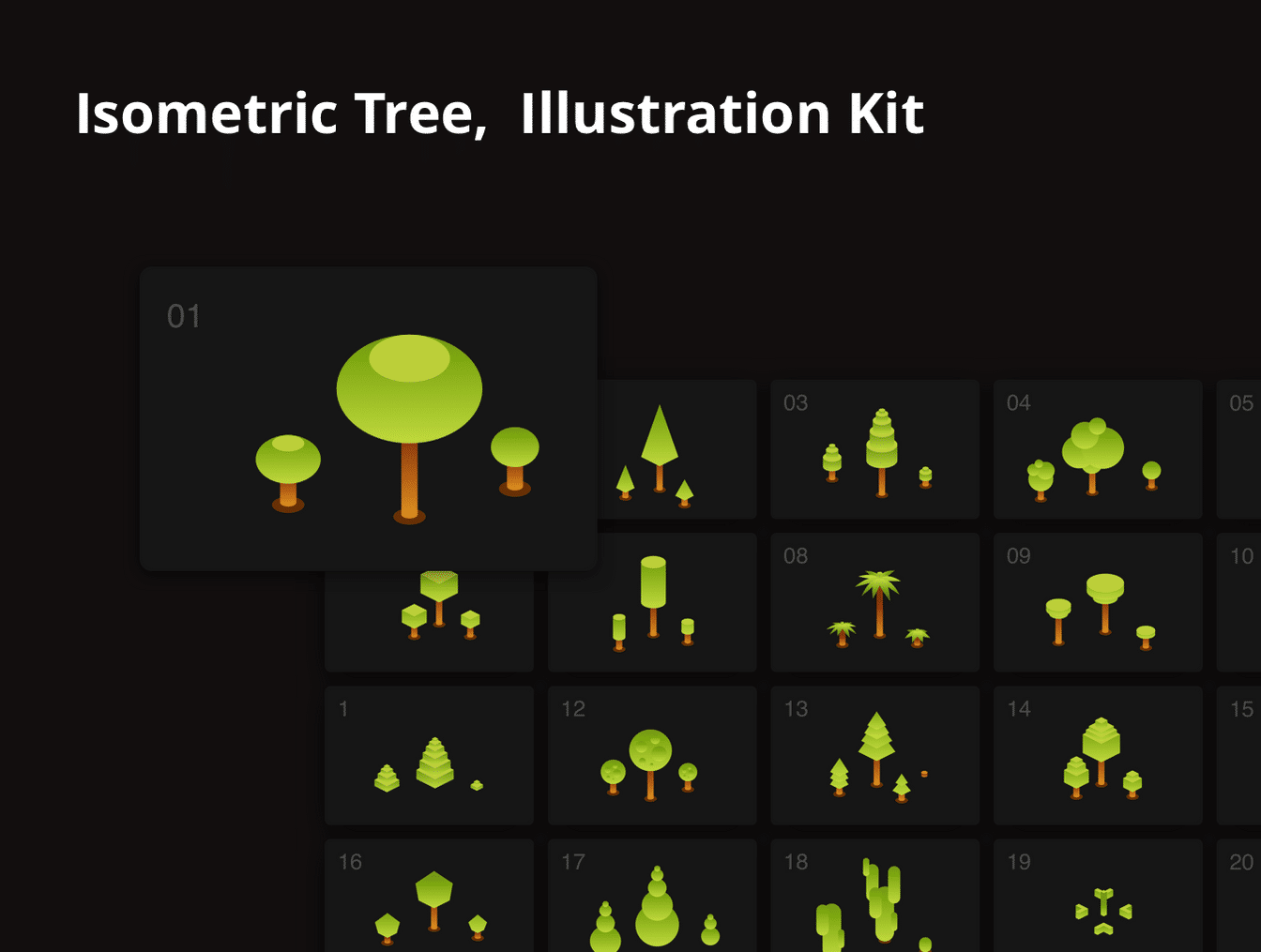 35个距元素树矢量图标 35 Isometric Trees Icon_img_2