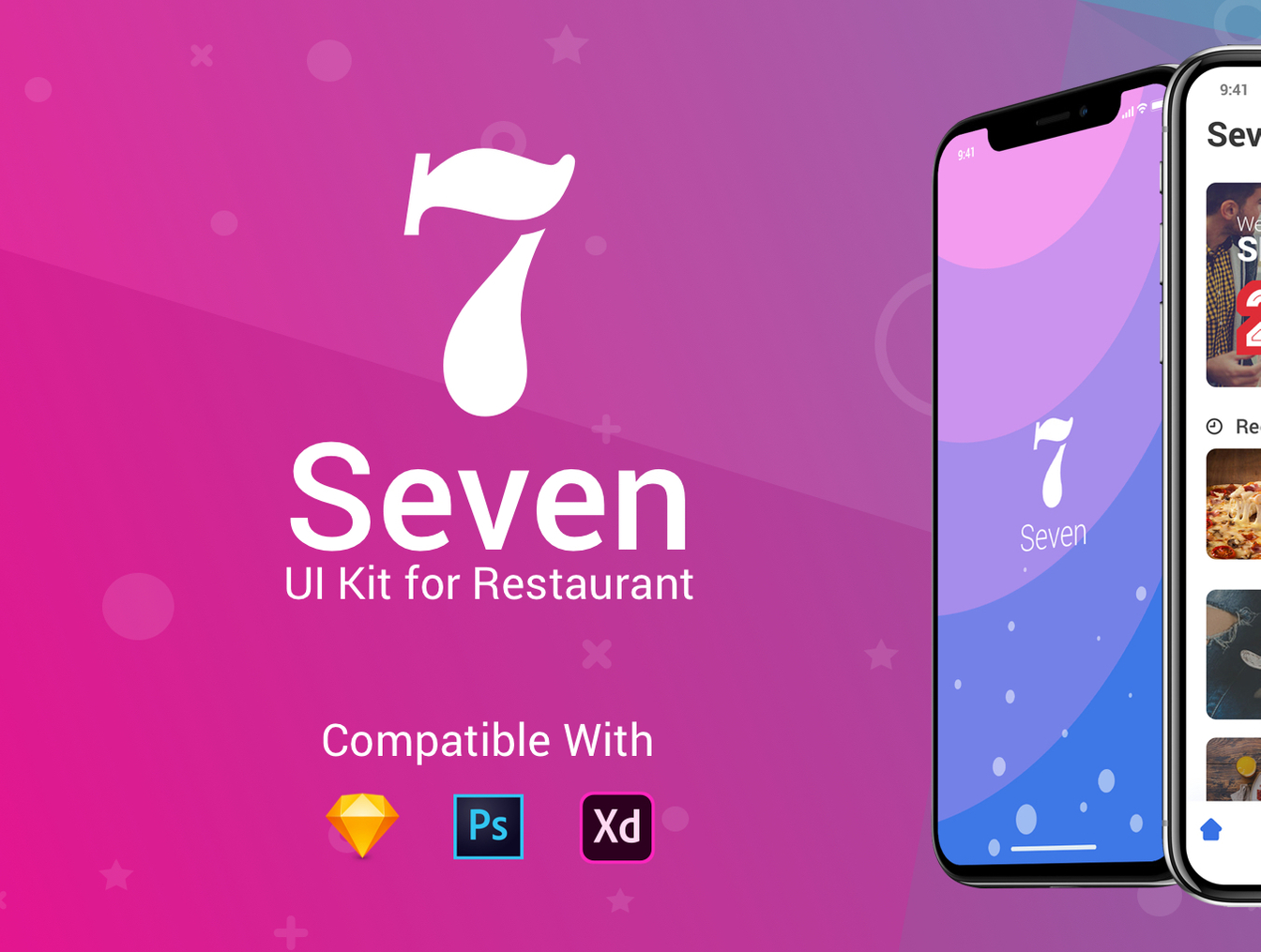 七餐厅移动应用UI工具包 Seven Restaurant UI Kit_img_2