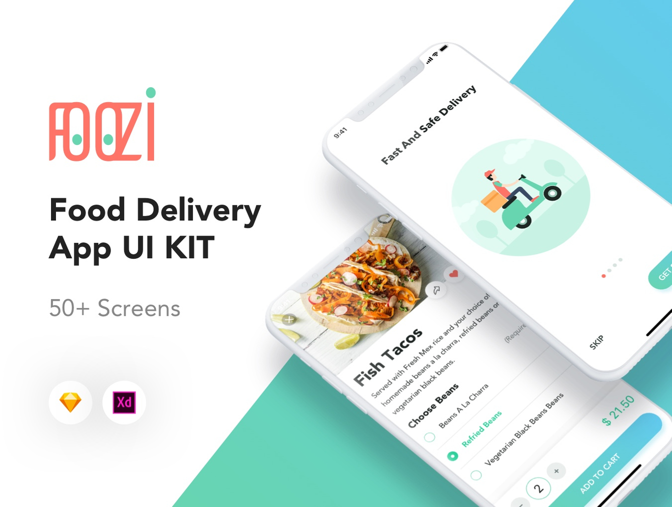 超级清新简洁的食物外卖App UI套件 Foozi Delivery_img_2