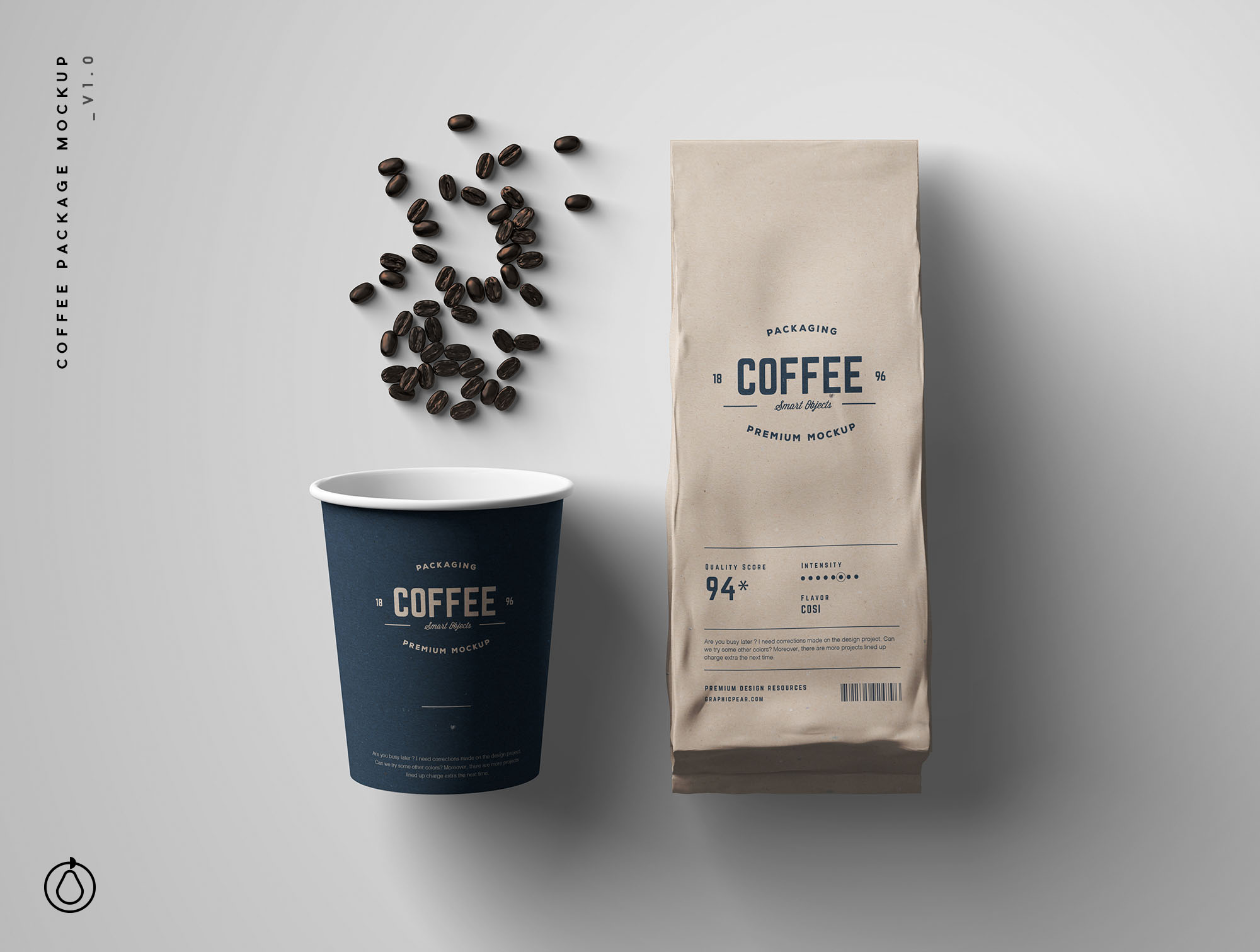 精致简洁的咖啡包装设计预览图样机模板 Coffee Package Mockup_img_2