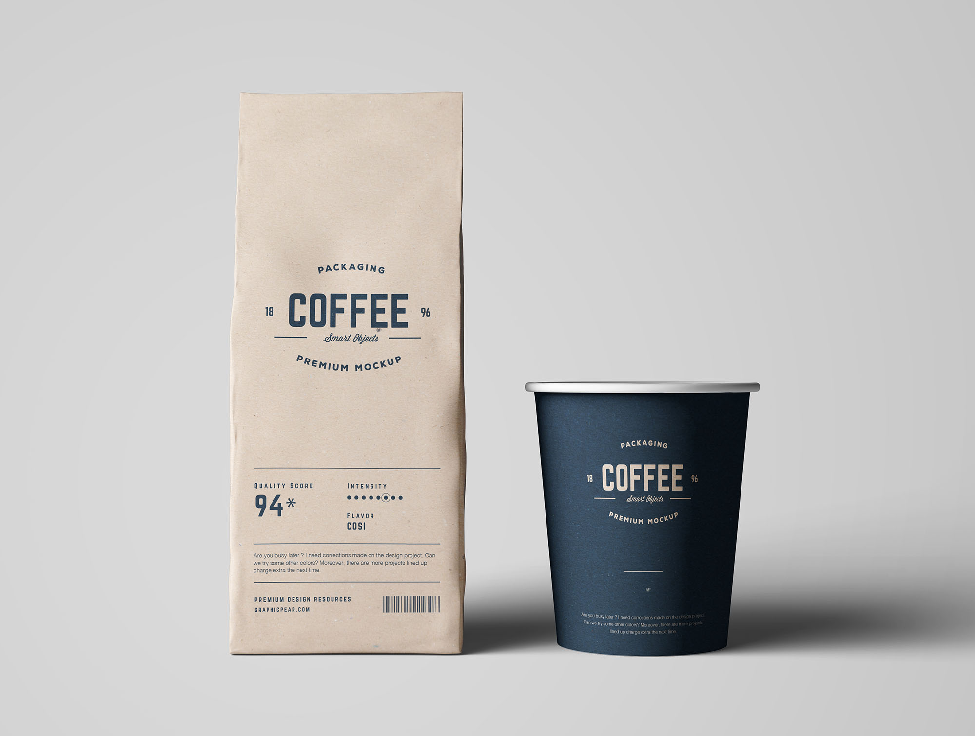 精致简洁的咖啡包装设计预览图样机模板 Coffee Package Mockup_img_2