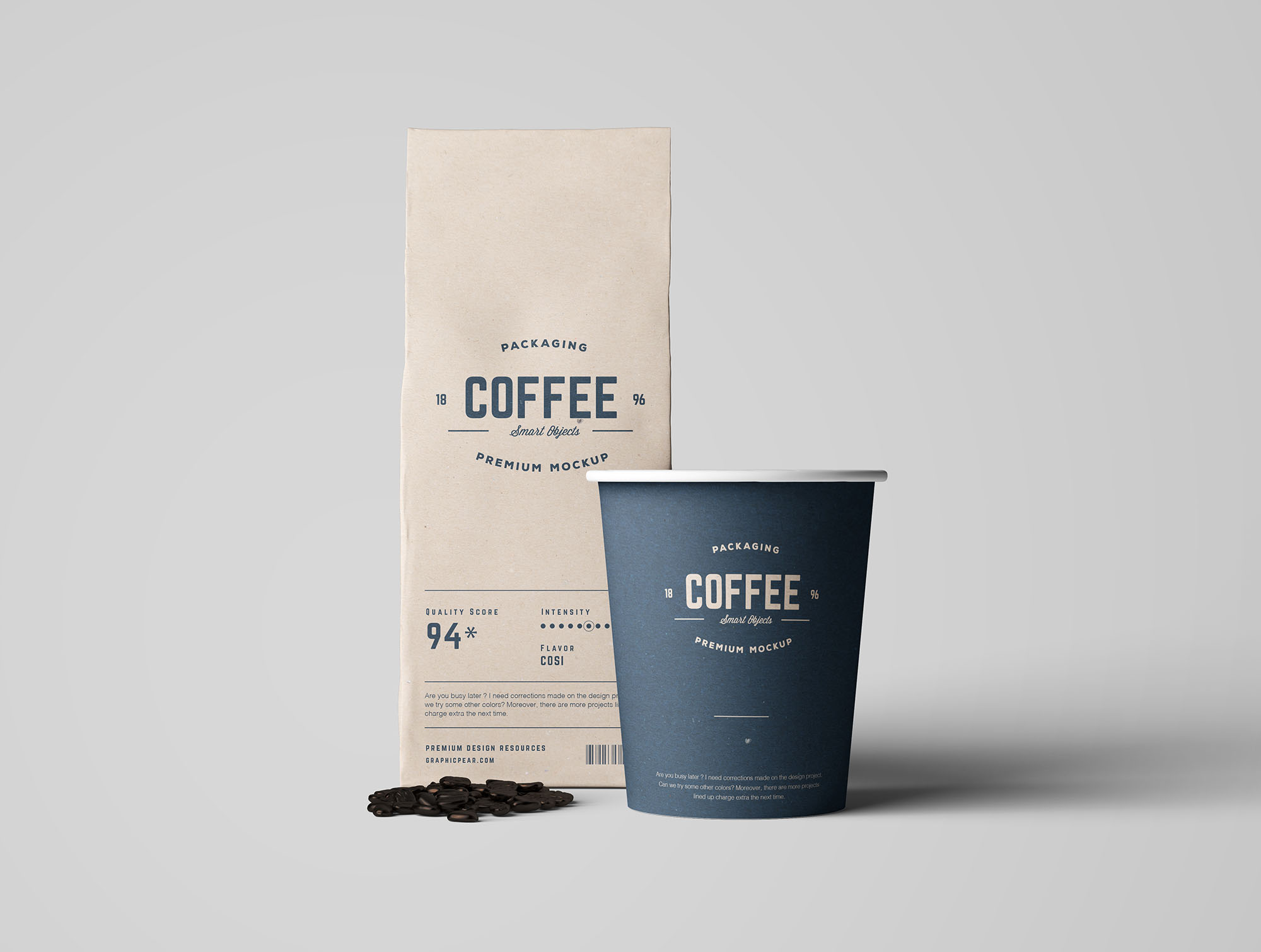 精致简洁的咖啡包装设计预览图样机模板 Coffee Package Mockup_img_2