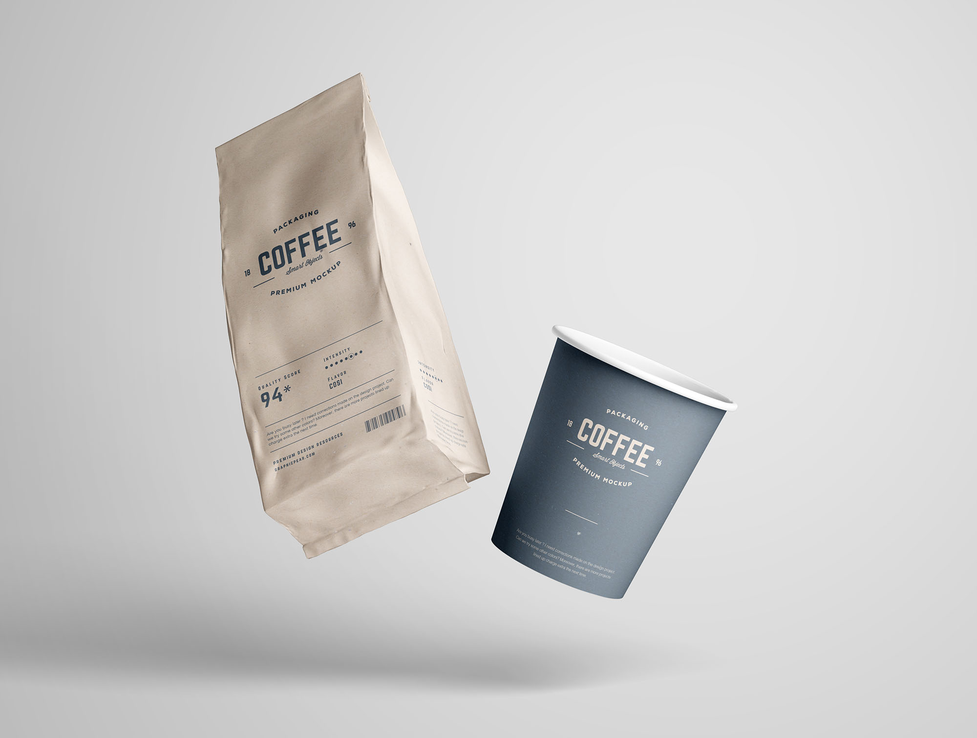 精致简洁的咖啡包装设计预览图样机模板 Coffee Package Mockup_img_2