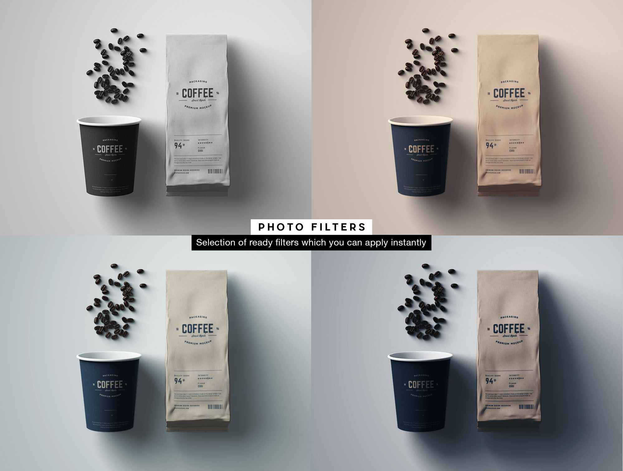 精致简洁的咖啡包装设计预览图样机模板 Coffee Package Mockup_img_2