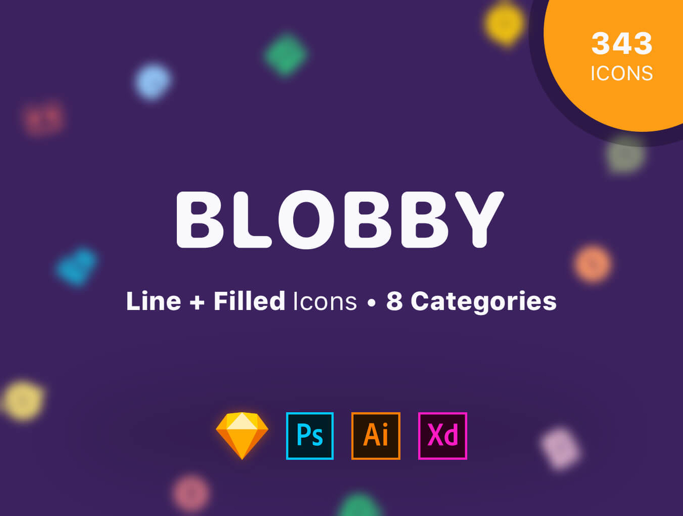 343个高品质矢量图标 343 Blobby Icons Set_img_2