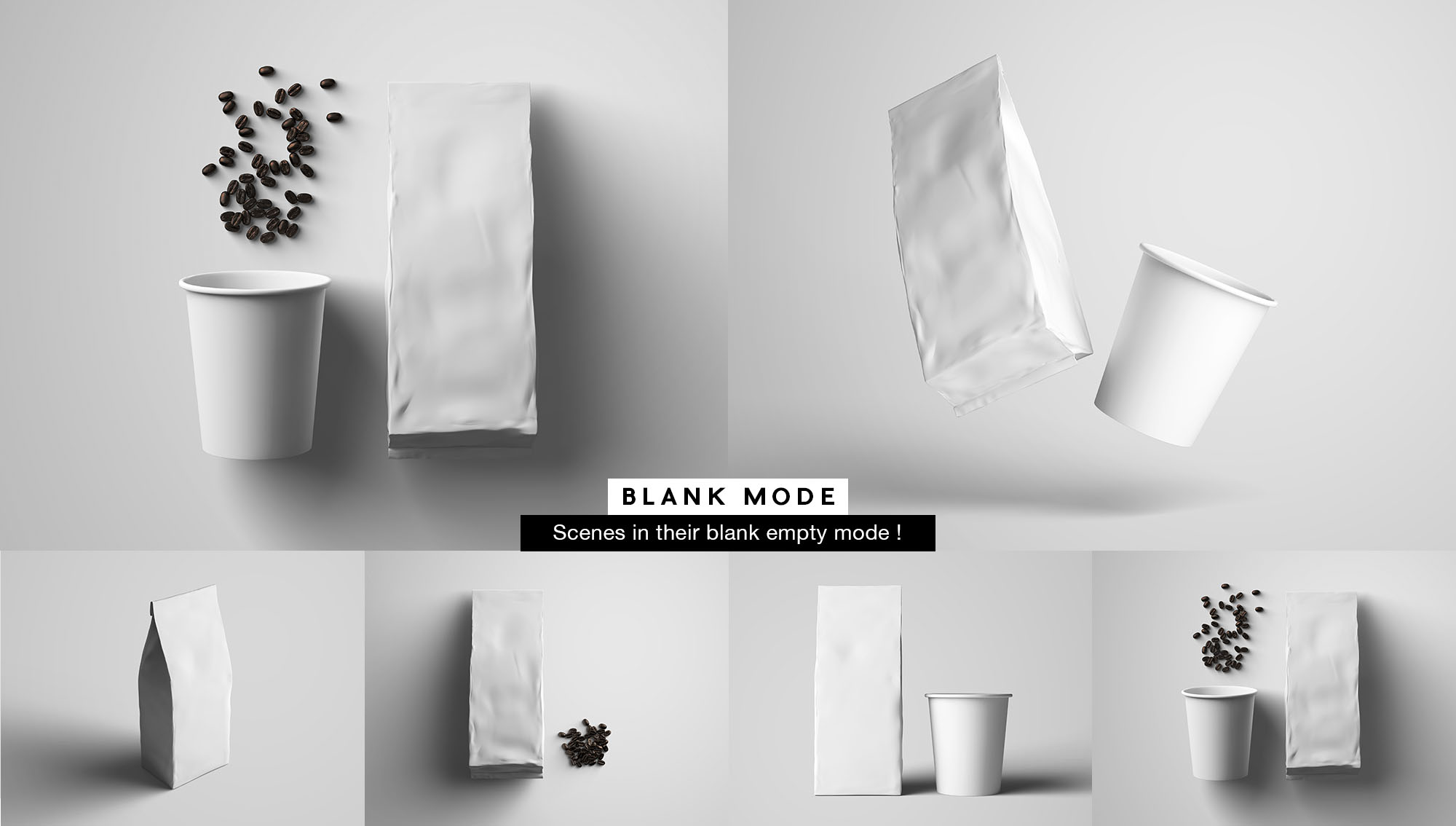 精致简洁的咖啡包装设计预览图样机模板 Coffee Package Mockup_img_2