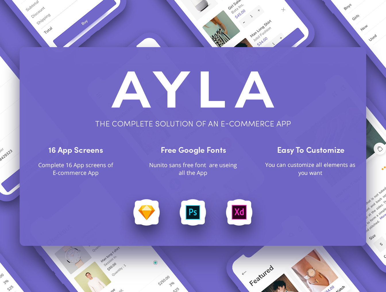 先进的电子商务iOS移动应用程序 Ayla Ecommerce UI Kit_img_2