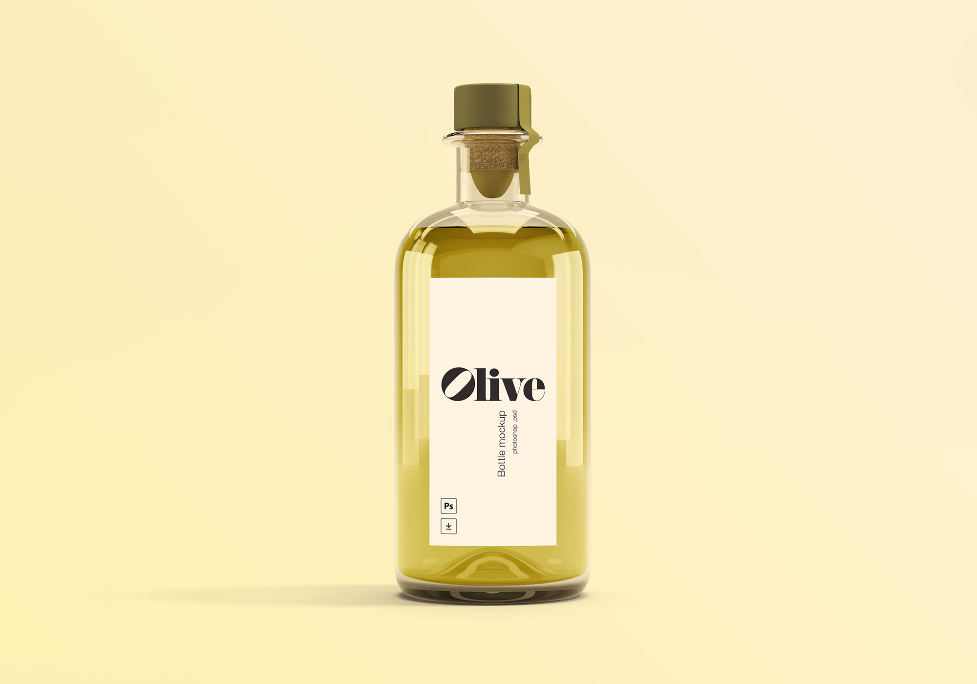 橄榄油玻璃瓶样机 Olive Oil Bottle Mockup_img_2