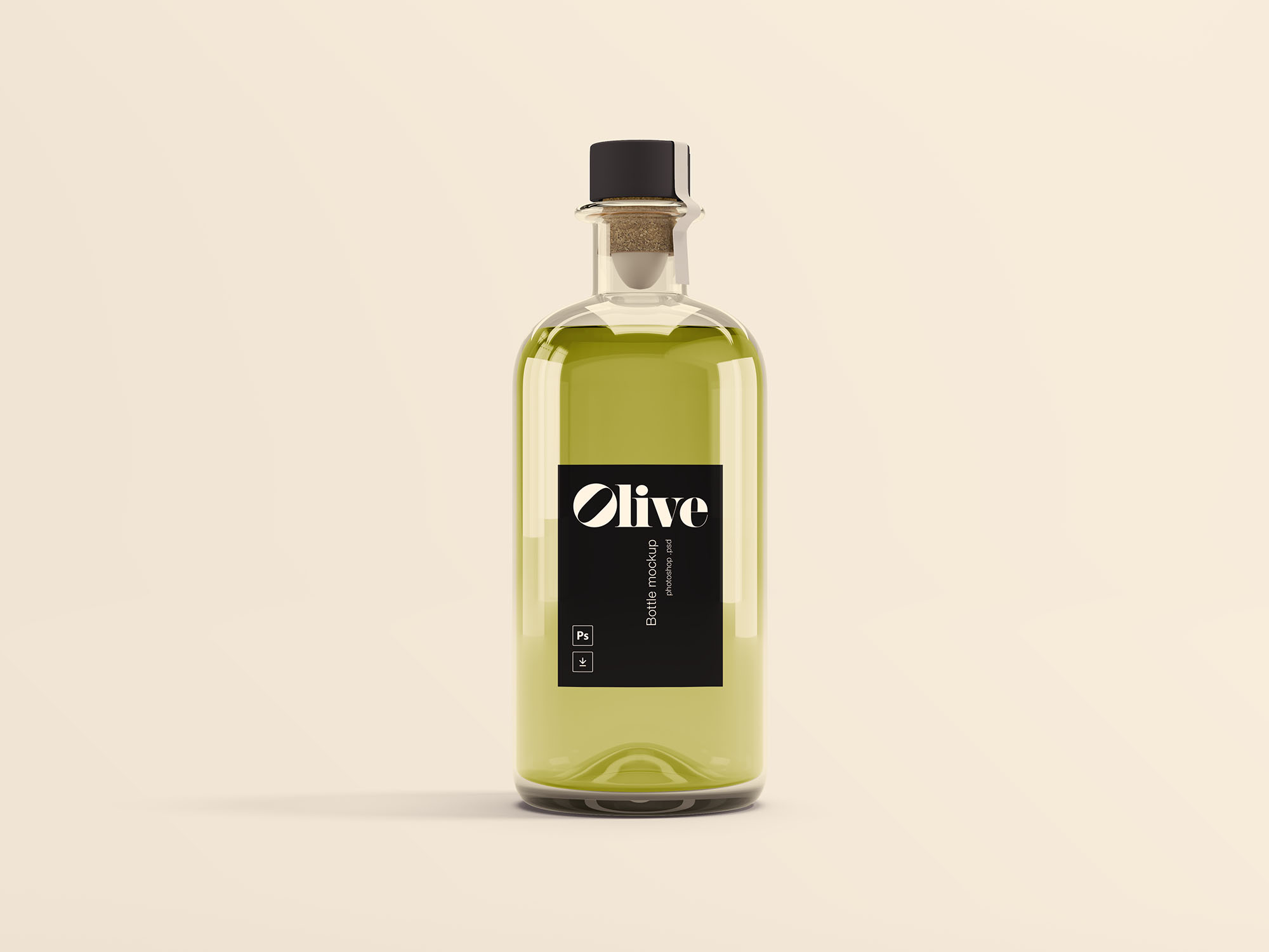 橄榄油玻璃瓶样机 Olive Oil Bottle Mockup_img_2