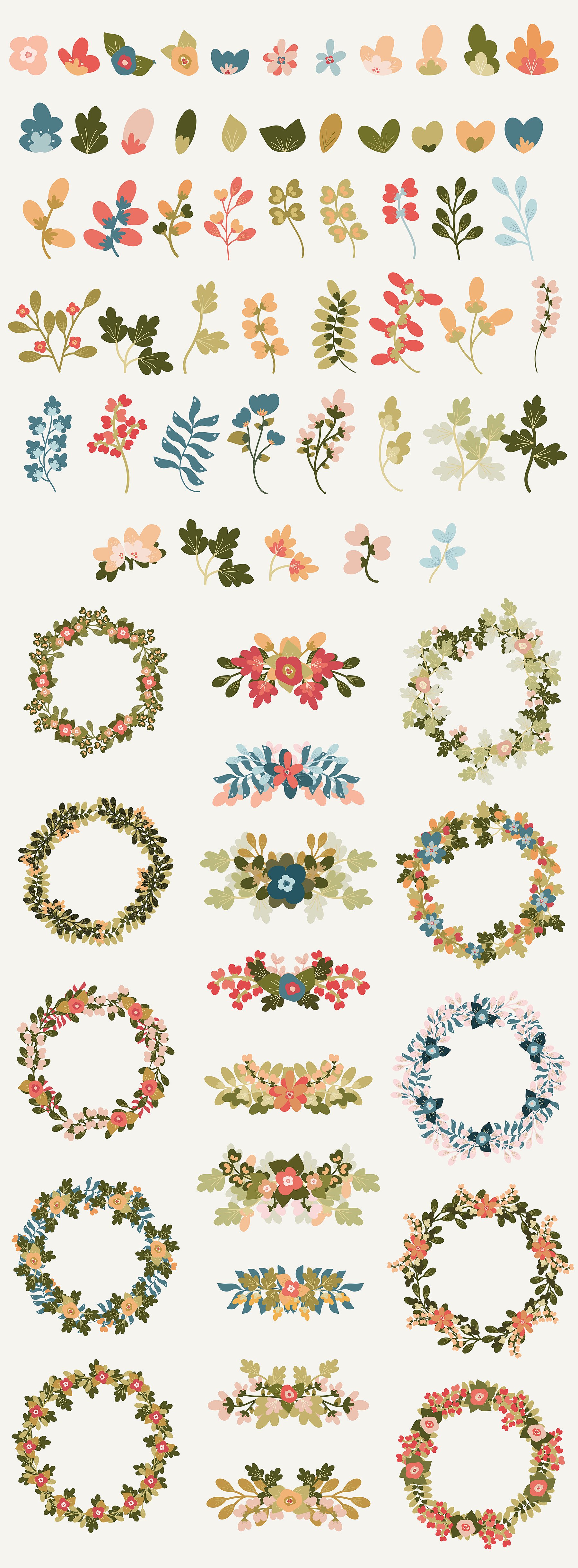 71款手绘花卉元素集合 71 Sookiliny Floral Set_img_2